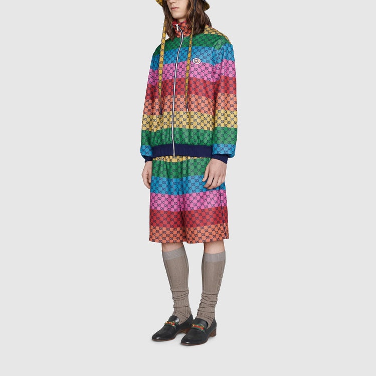 Gucci SS21 Multicolor Double G Alphabet Pattern Lacing Knit Shorts 661176-XJDLP-4206 - 2