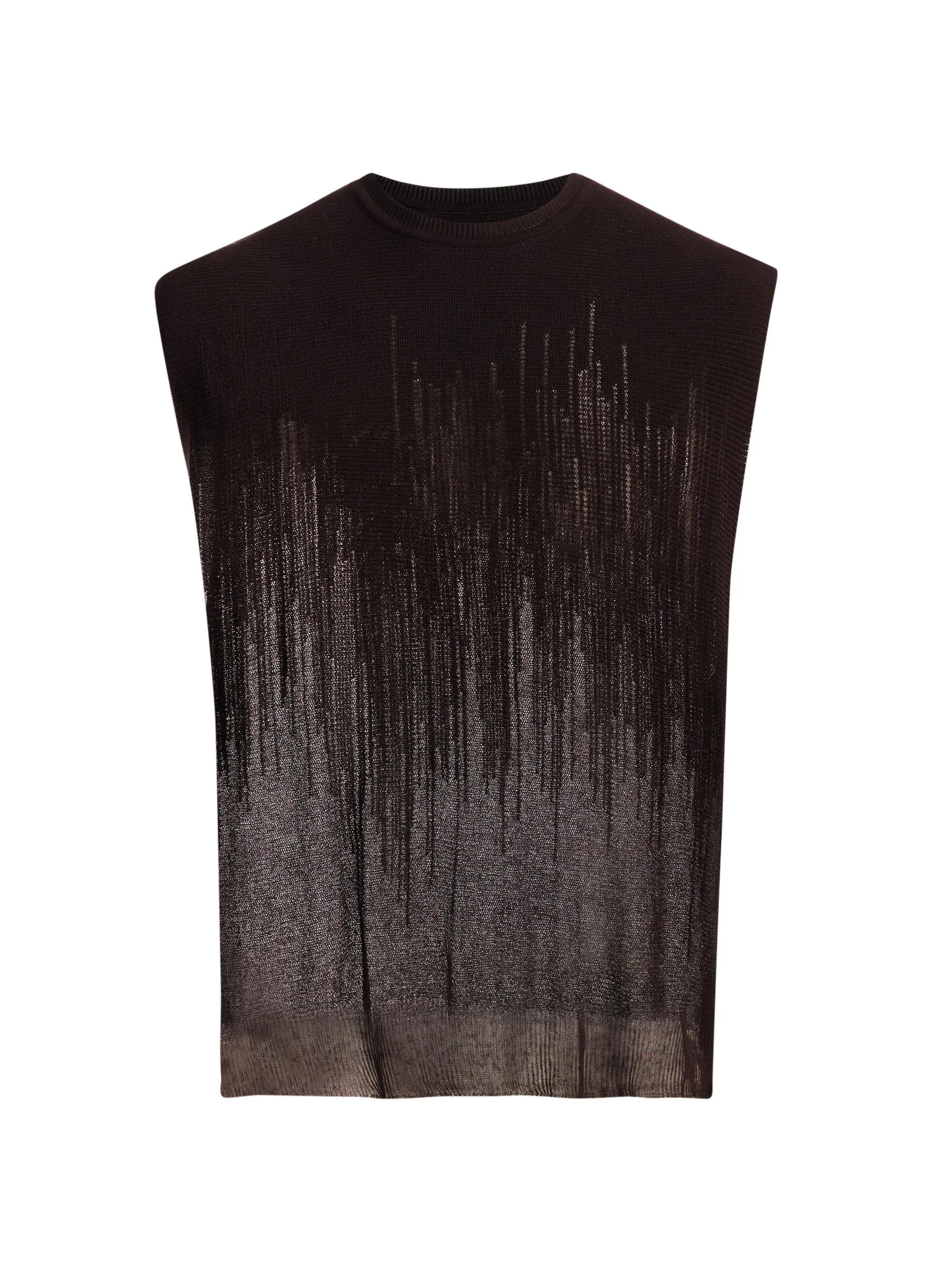 Men Brush Close-Up Knit Sweater Vest - Brown - 1