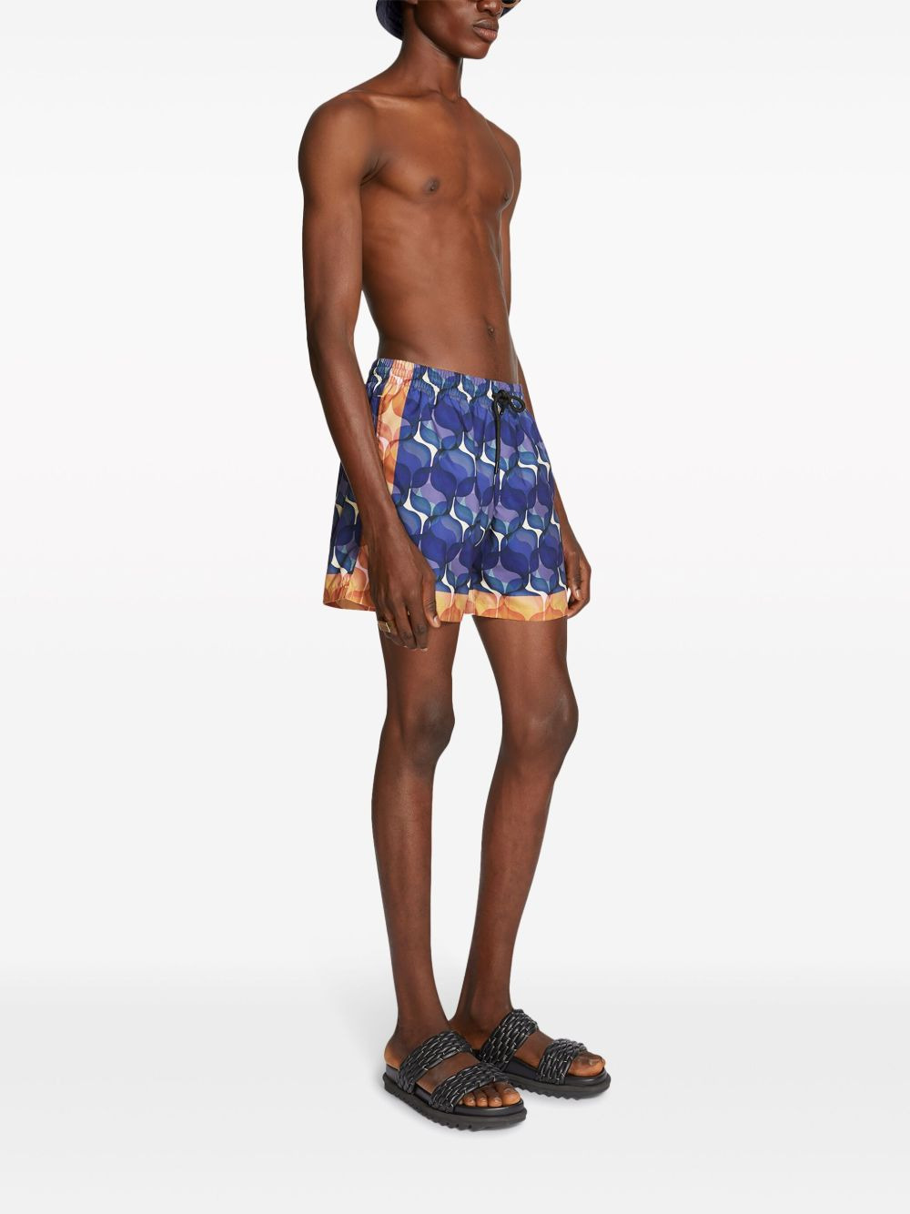 geometric-print swim shorts - 4