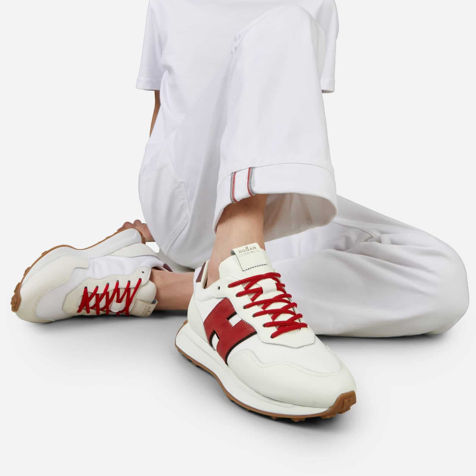 HOGAN Sneakers Hogan H601 White Red Burgundy | REVERSIBLE