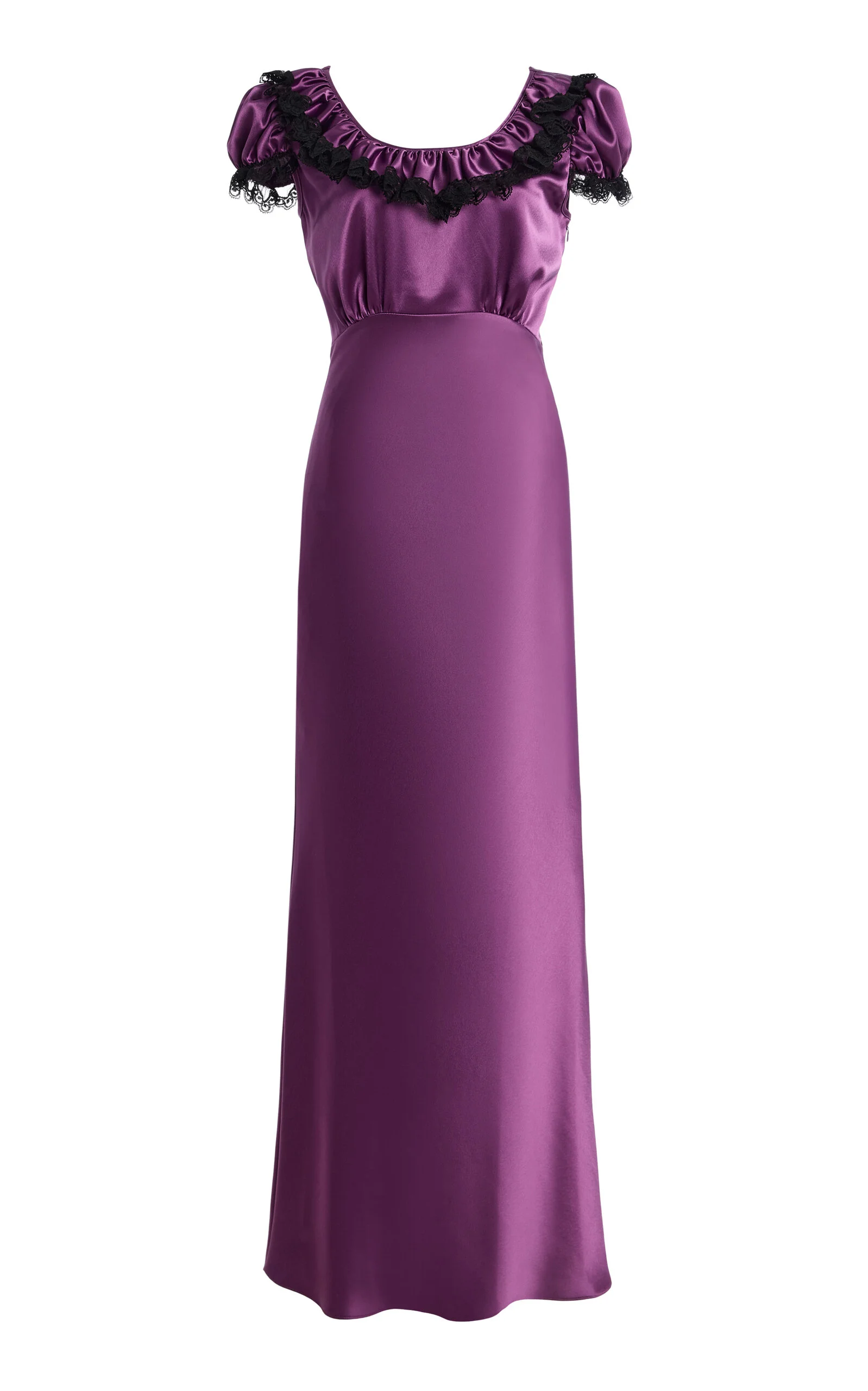 Bias Ruffled Silk Maxi Dress - 1