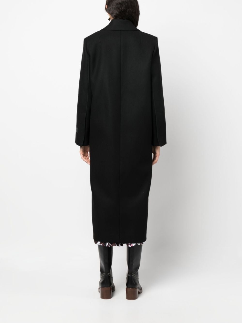 single-breasted wool-blend coat - 4
