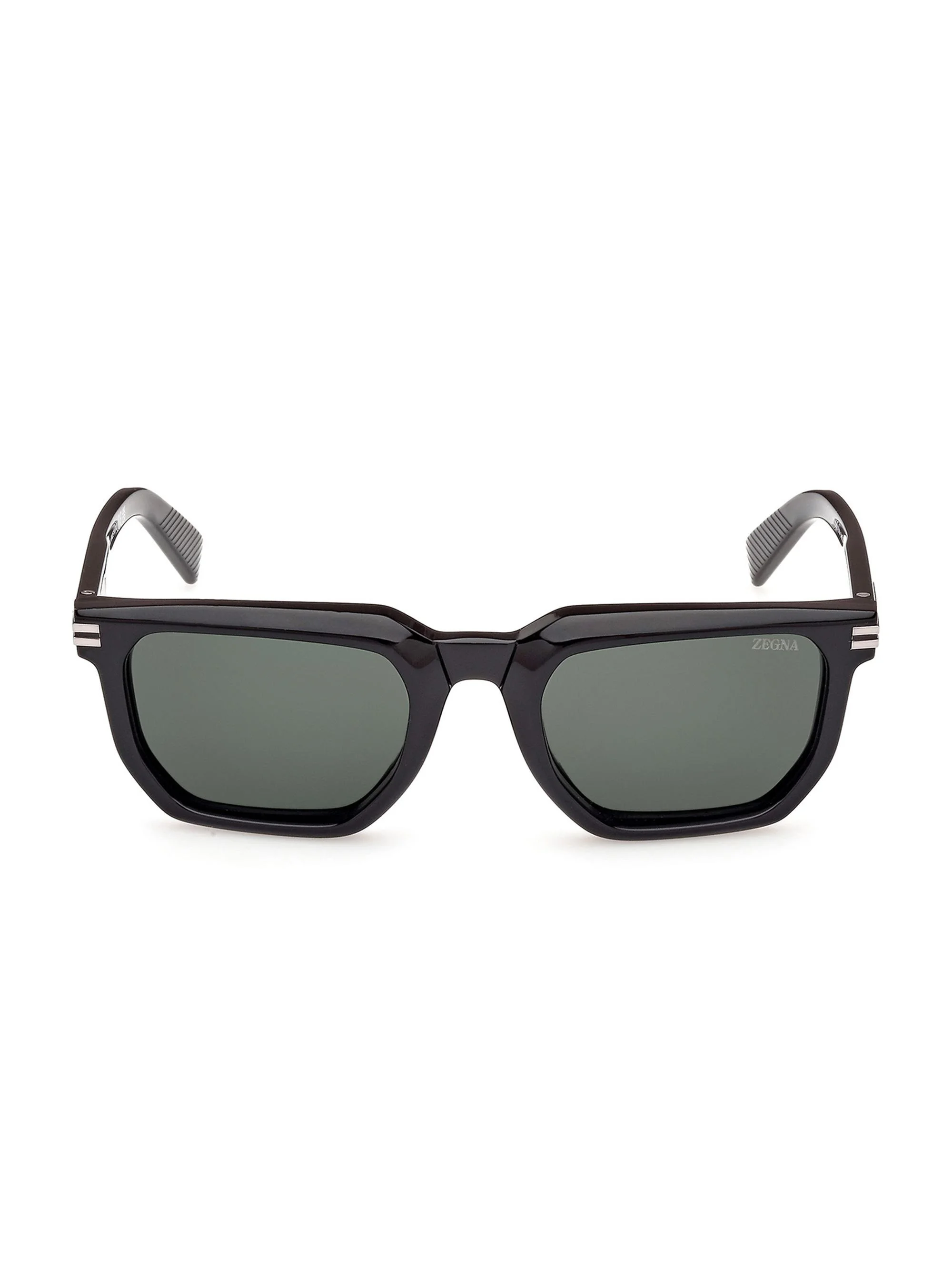 Men's 54MM Rectangular Sunglasses - Shiny Black Green - 1