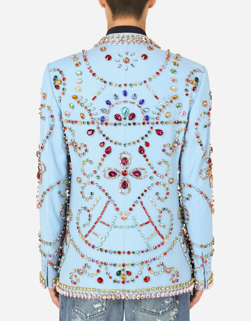 Double-breasted Sicilia-fit jacket with crystal embellishment 3