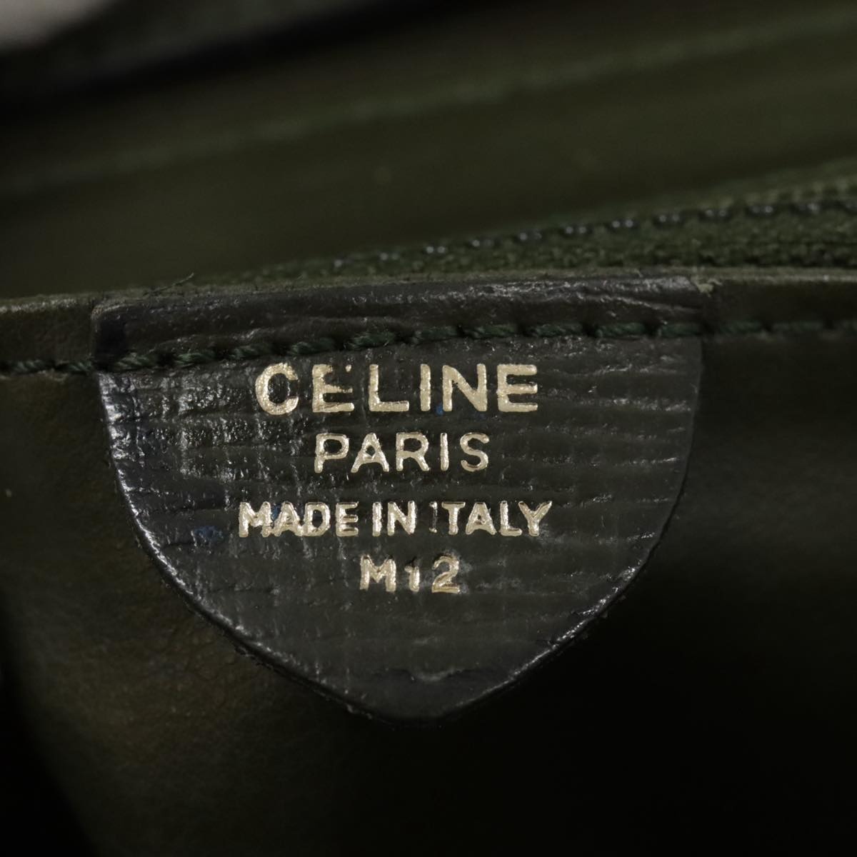 CELINE Circle Shoulder Bag Leather Khaki Gold - 12