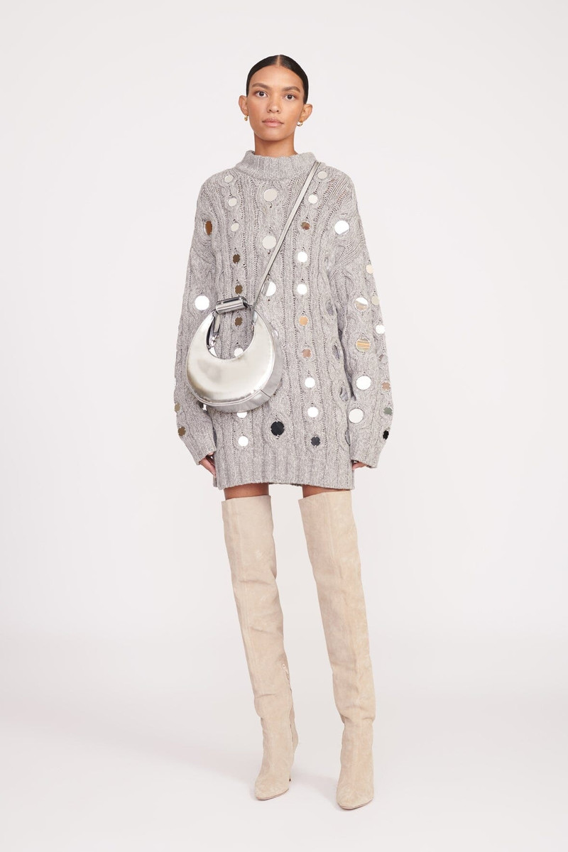 STAUD STAUD MINI MOON BAG CHROME outlook