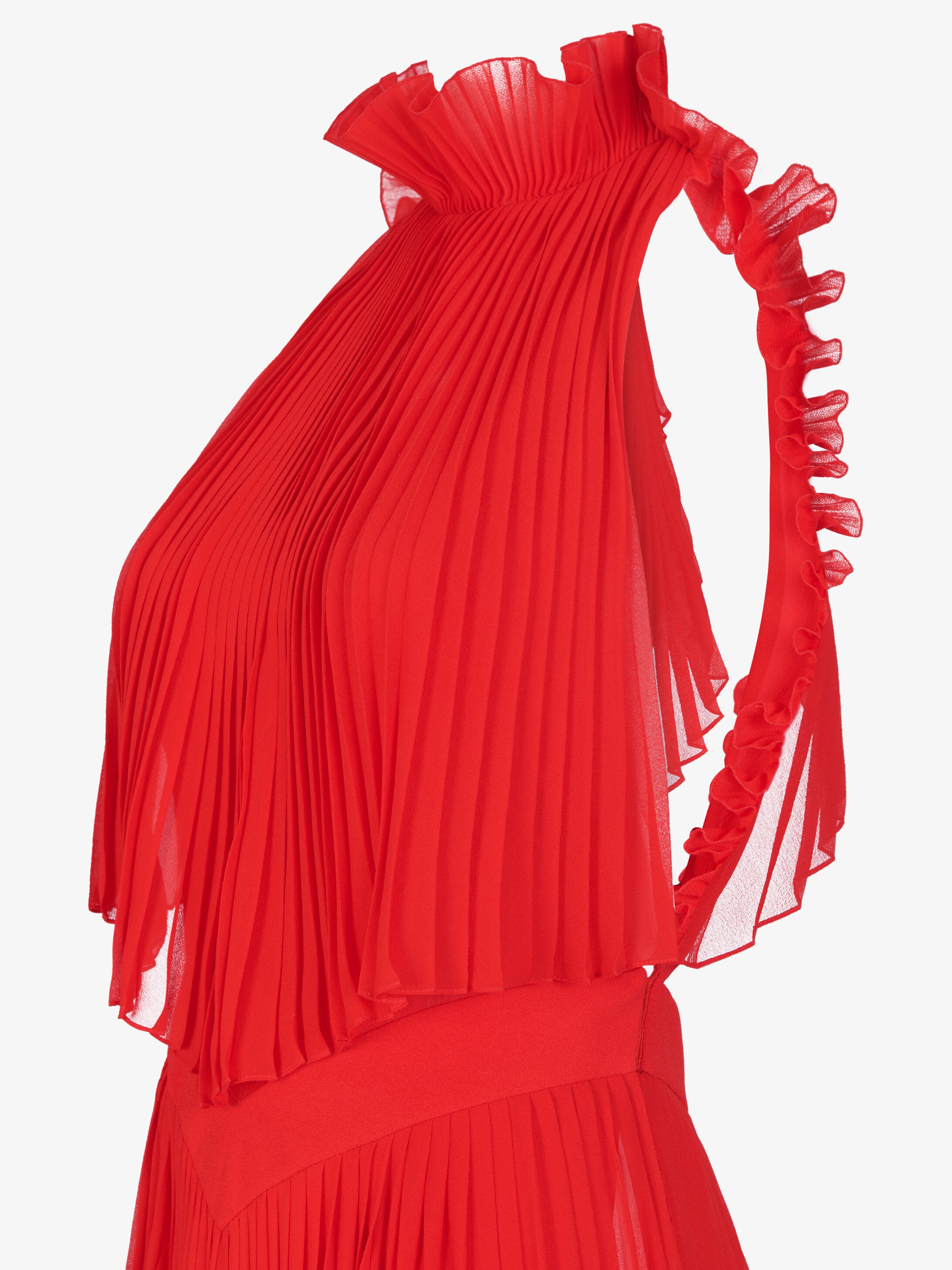 Pleated evening dress with ruffles - 6