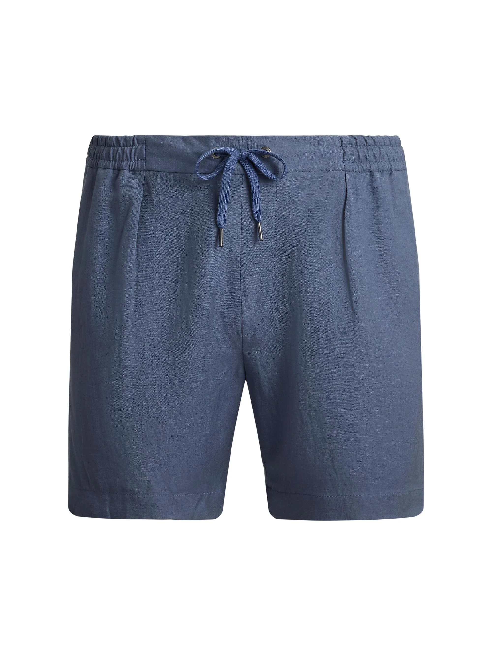 Men's Silk-Linen Drawstring Shorts - Vintage Indigo - 1