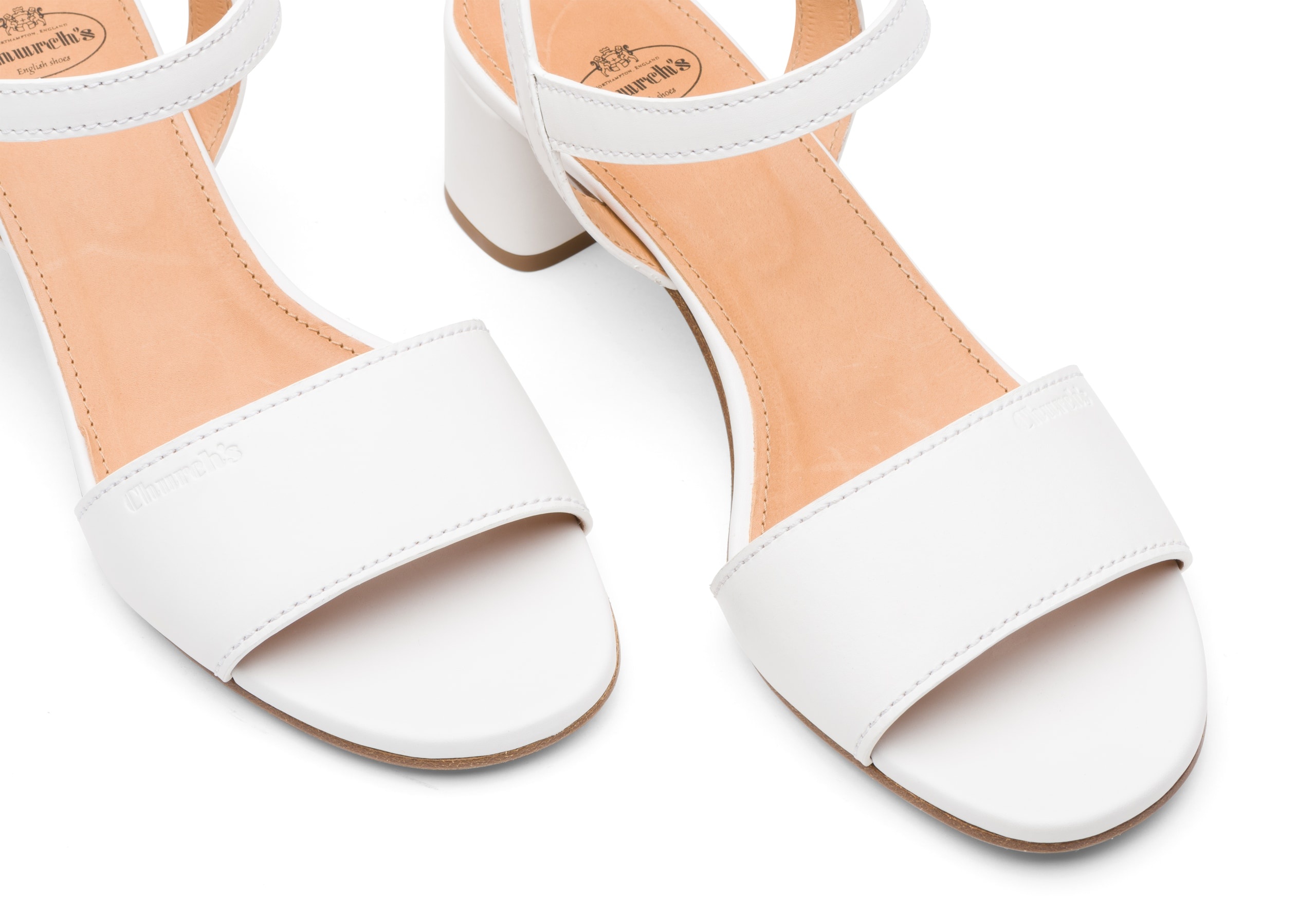 Debbie
Calf Leather Mid Heel Sandal White - 4