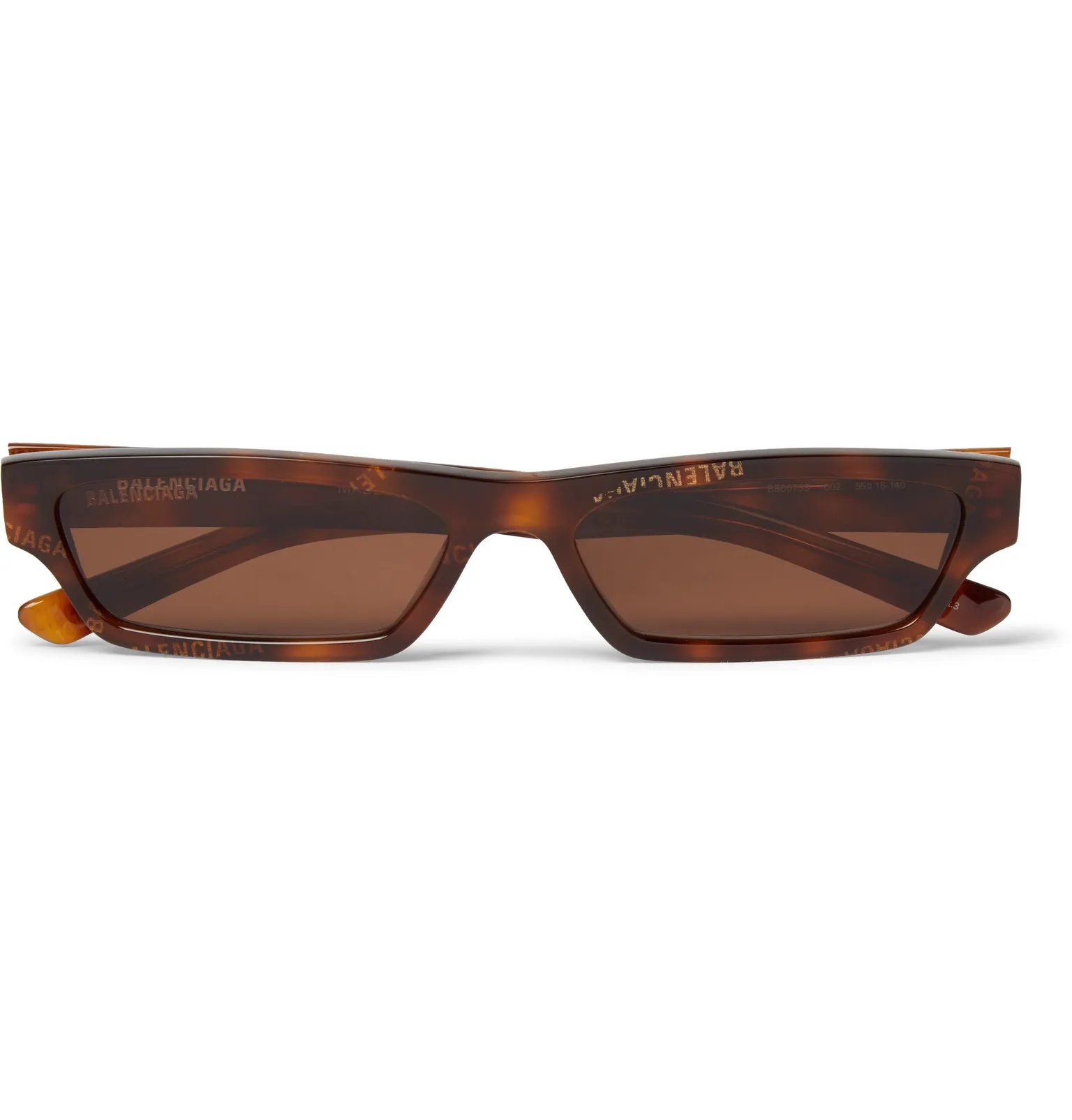 Rectangle-Frame Logo-Print Tortoiseshell Acetate Sunglasses - 1