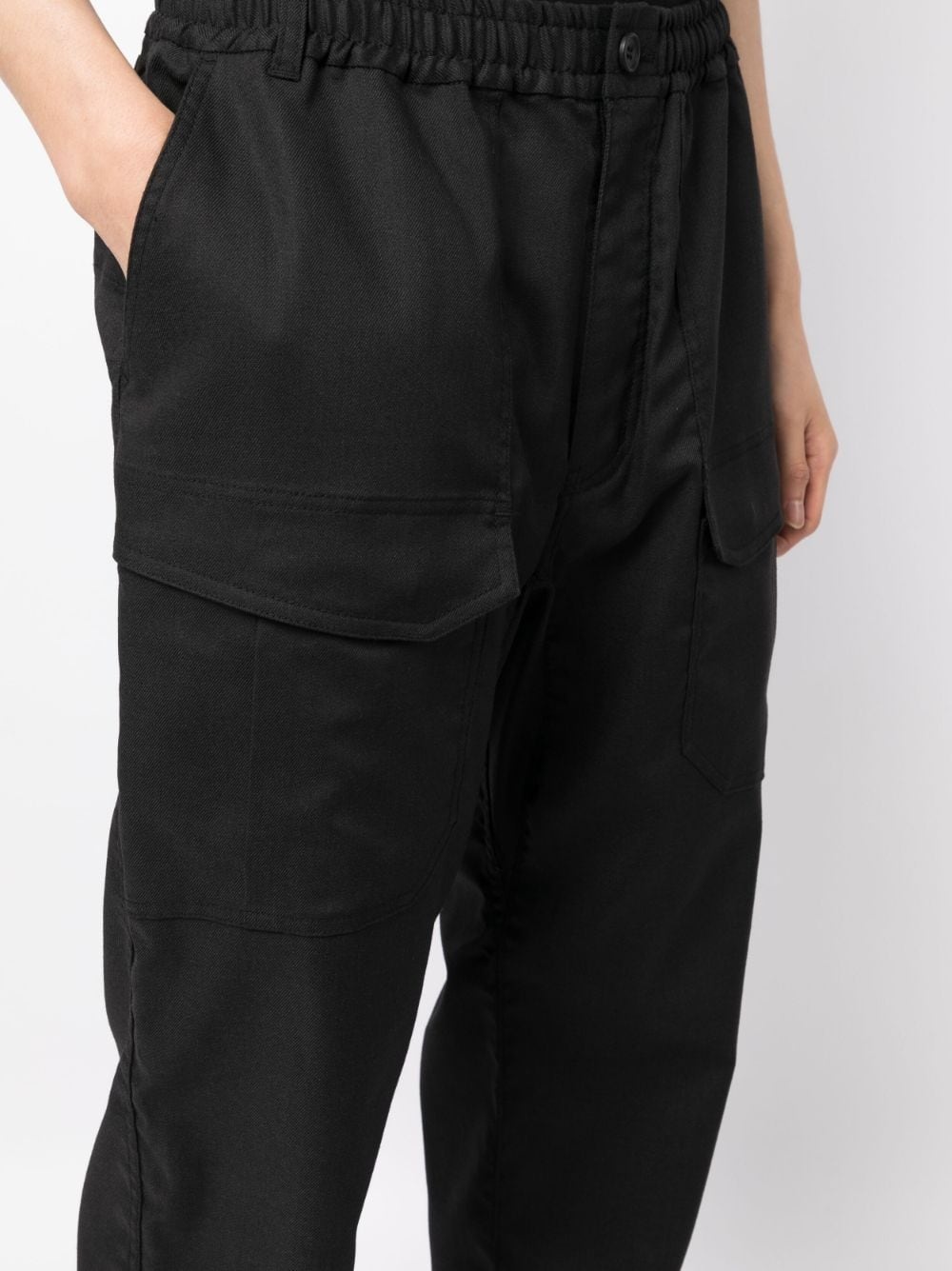 elasticated waist straight-leg trousers - 5