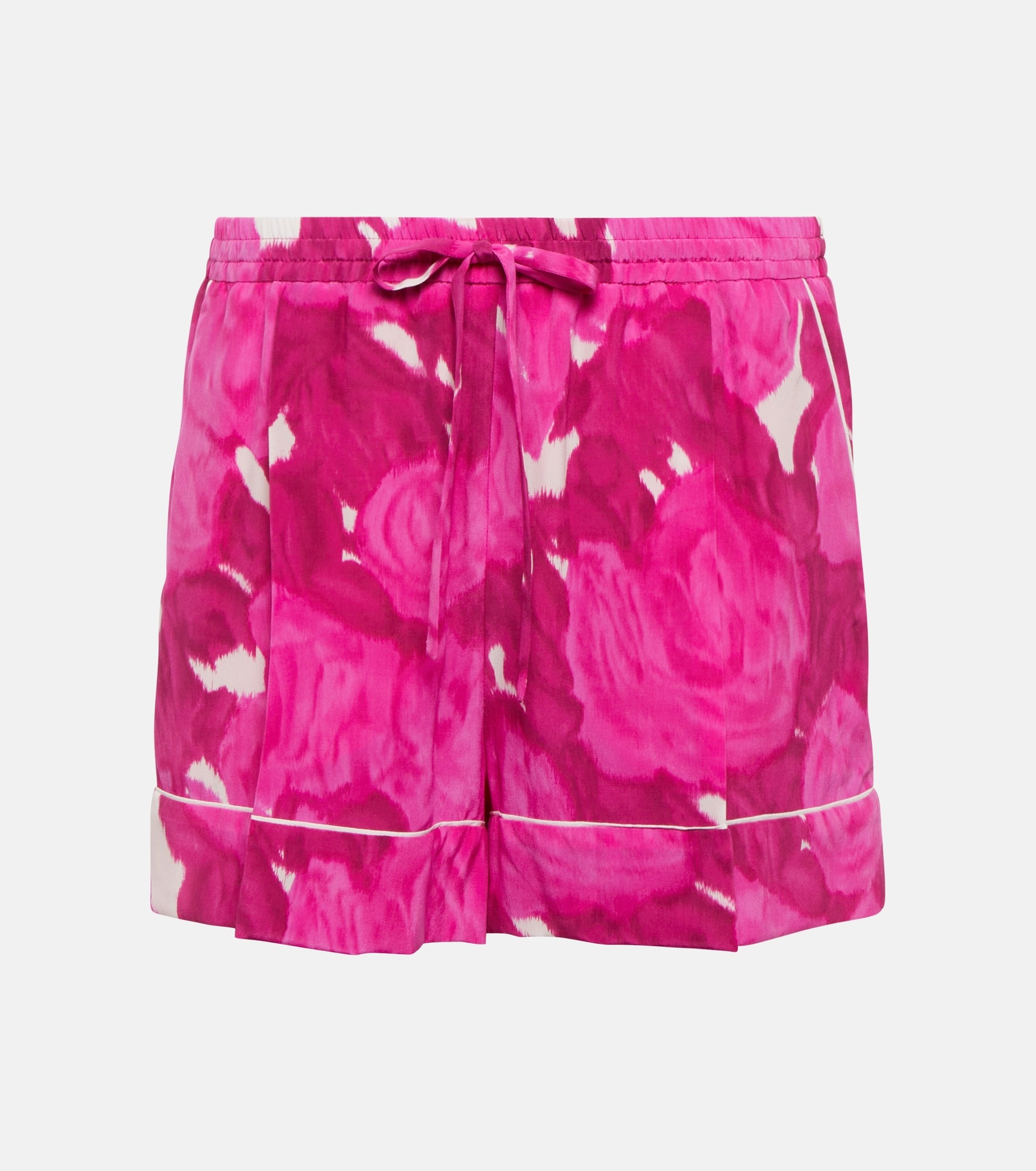 Floral silk shorts - 1