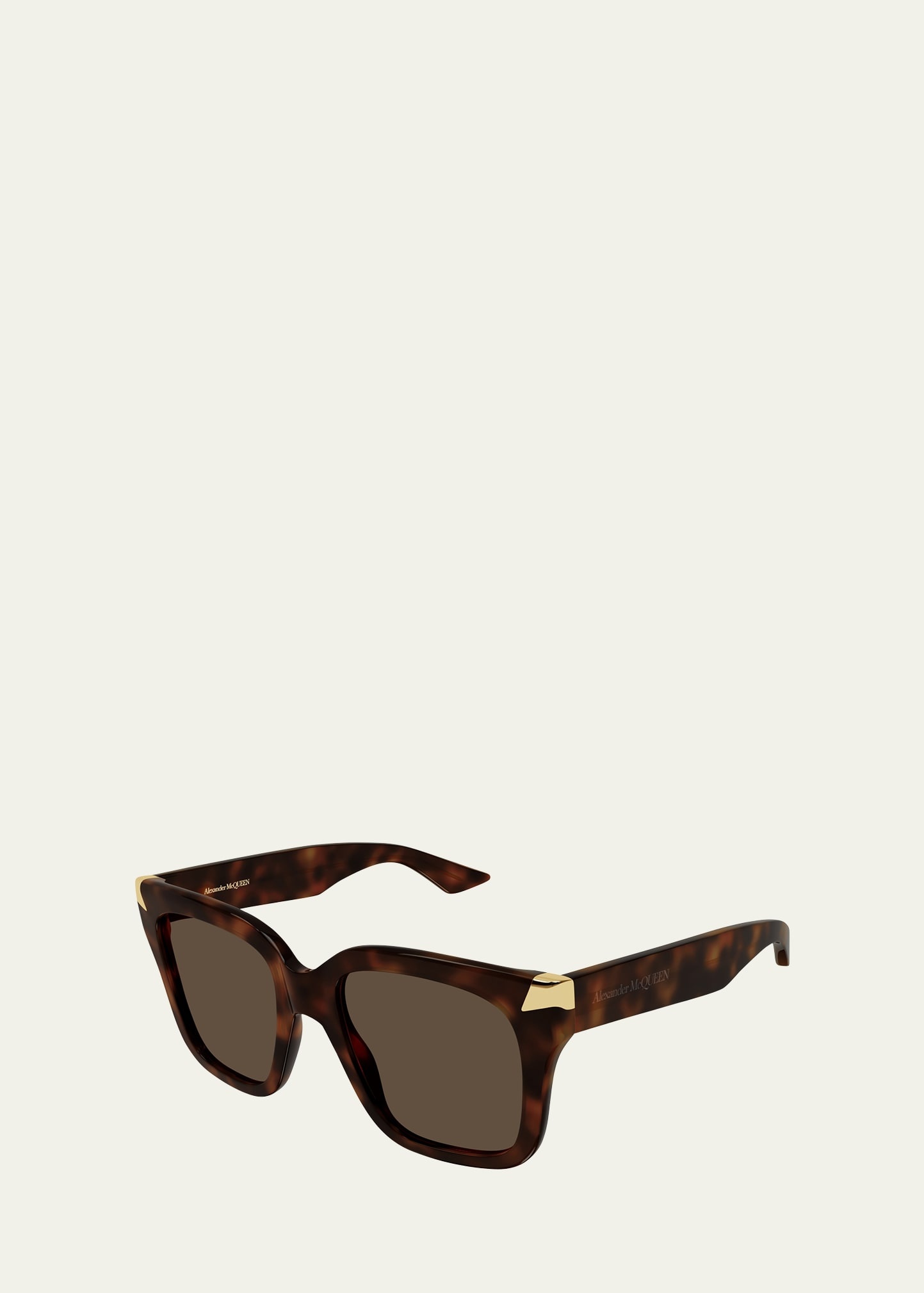 Golden-Tipped Recycled Acetate Square Sunglasses - 2