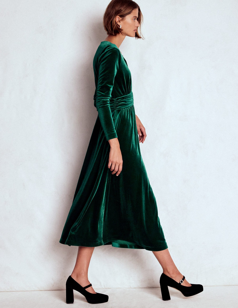 Tilda Velvet Midi Dress-Botanical Garden 4