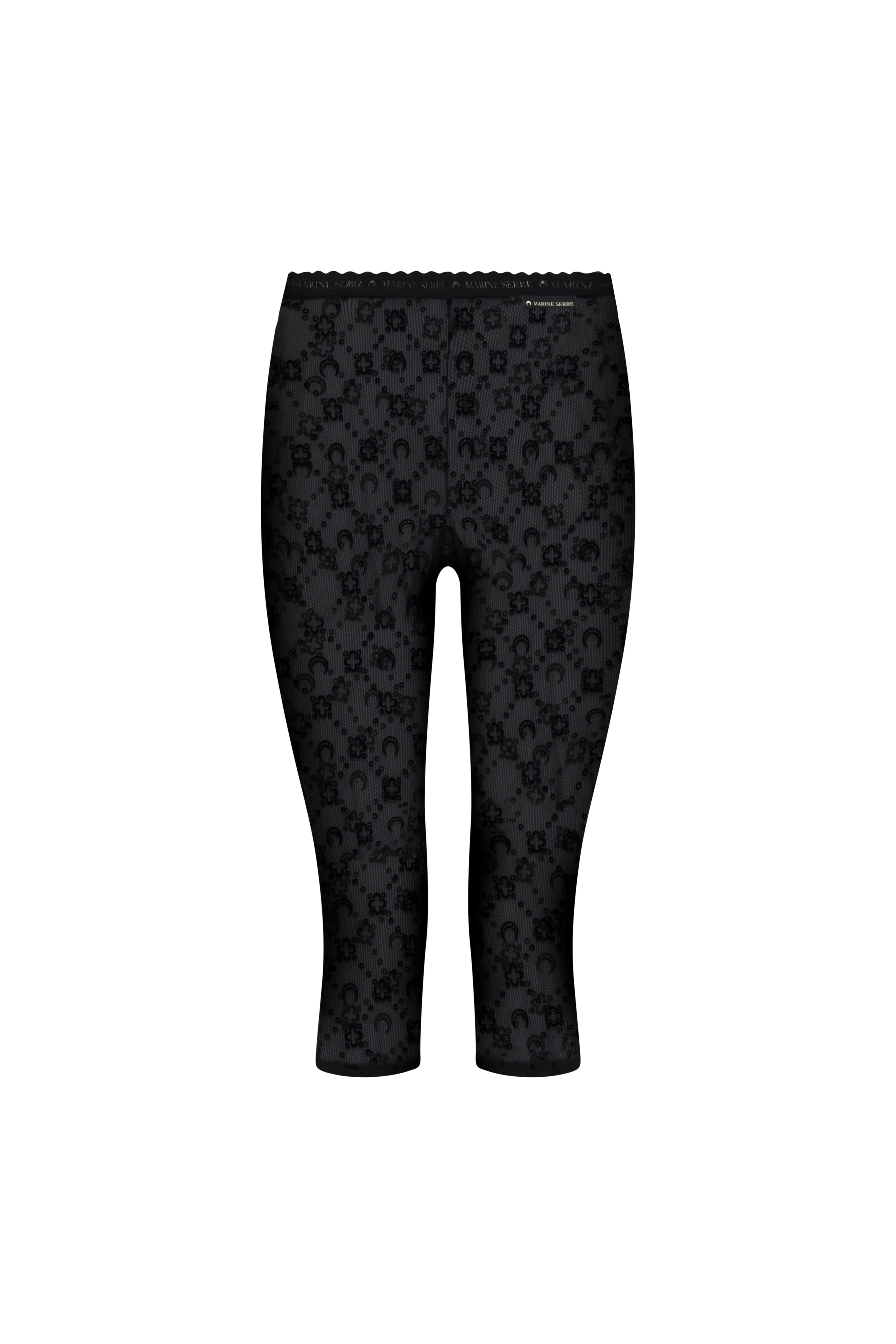 MOONOGRAM MESH FLOCK CAPRI PANTS - 1