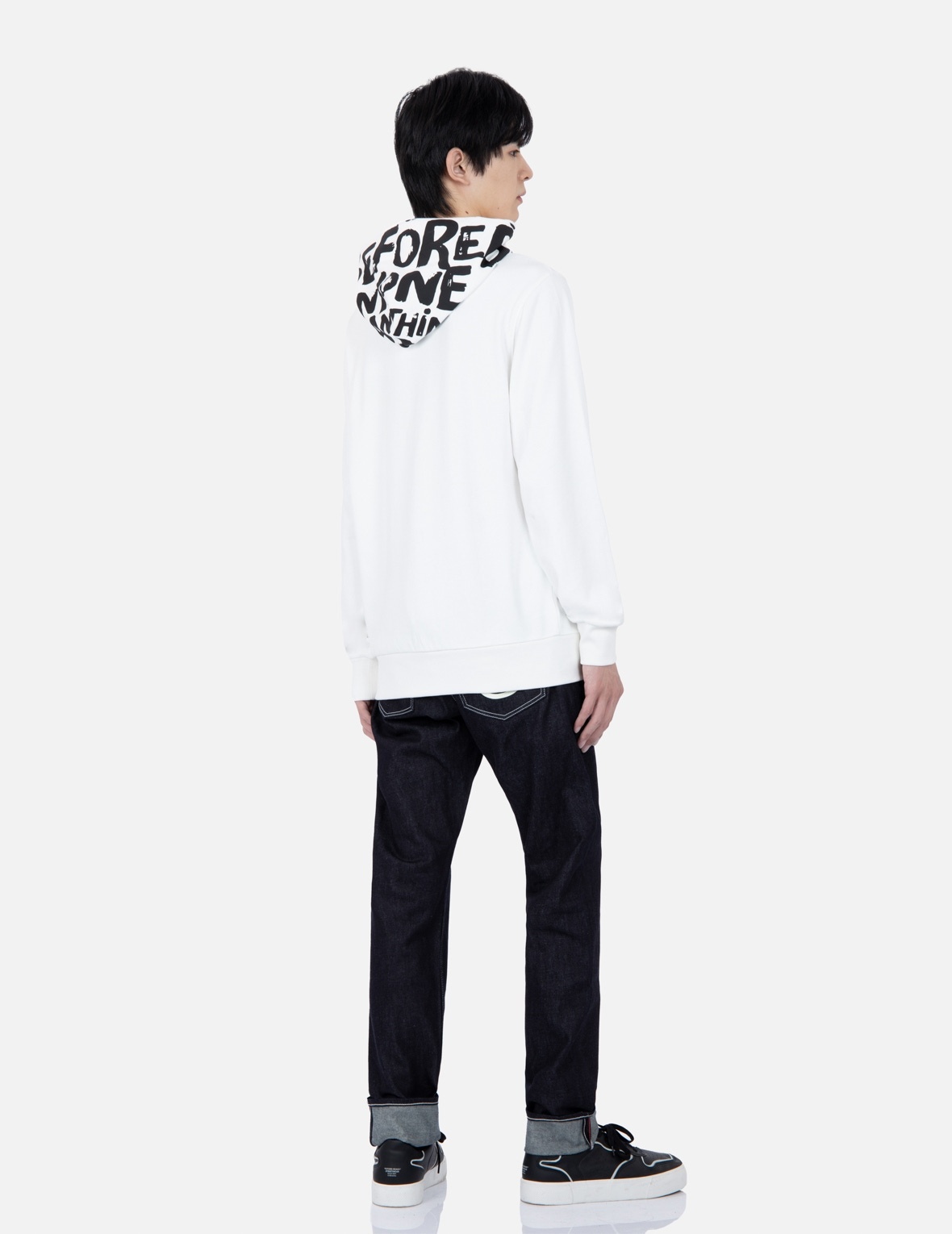 BRAND MOTTO PRINT HOODED SWEATSHIRT - 4