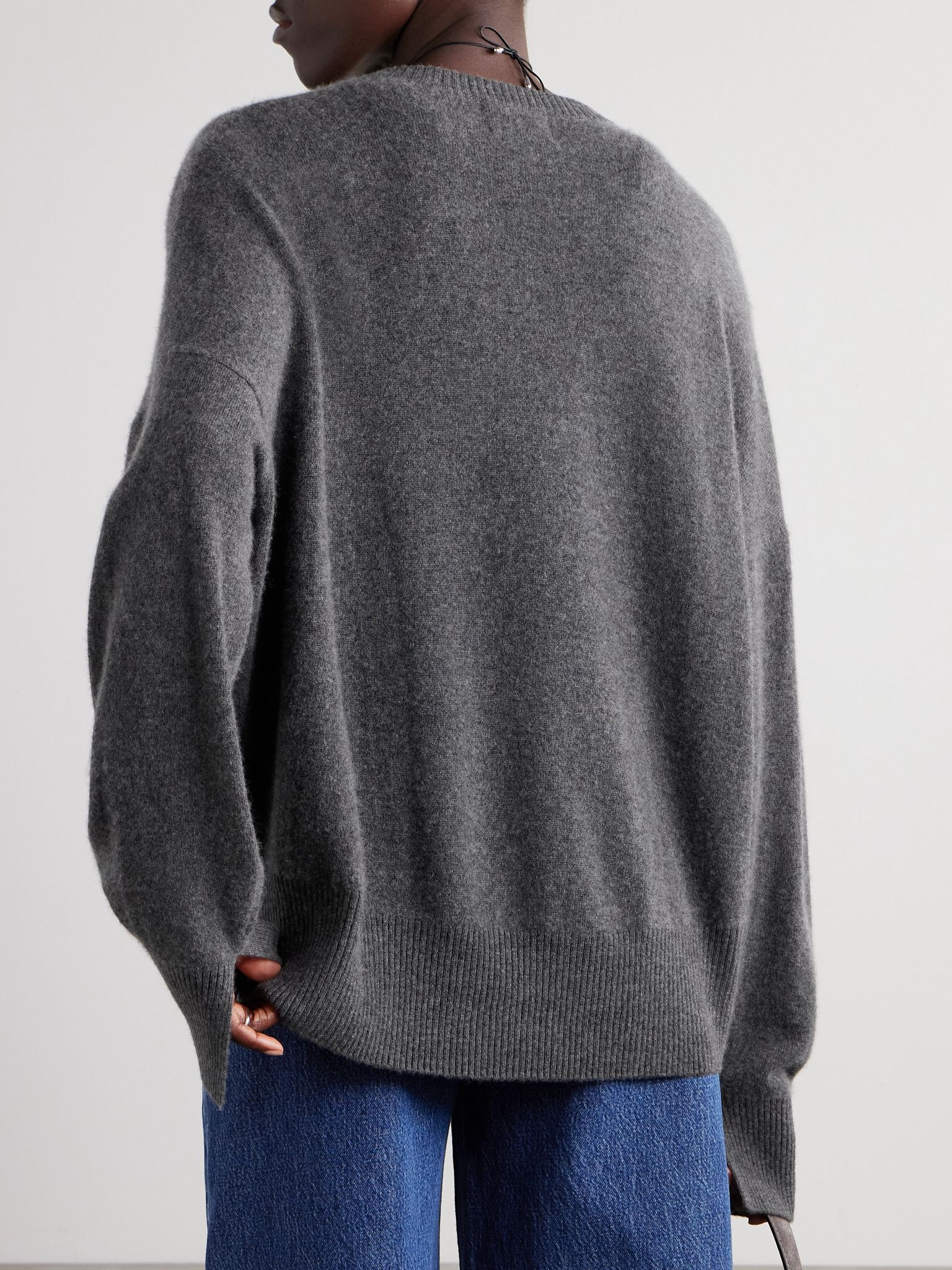 Anaa oversized cashmere sweater Gray - 4