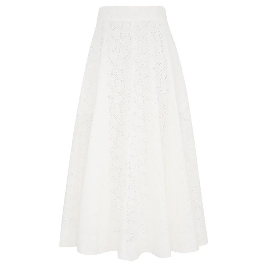 Crush Embroidered Midi Skirt - 1