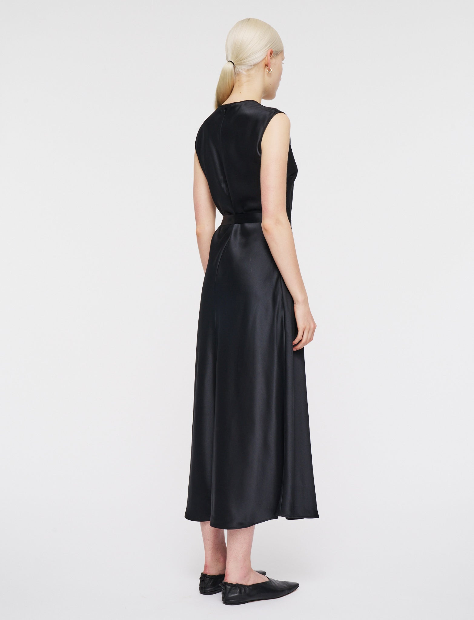 Satiny Rib Knit Dress - 3