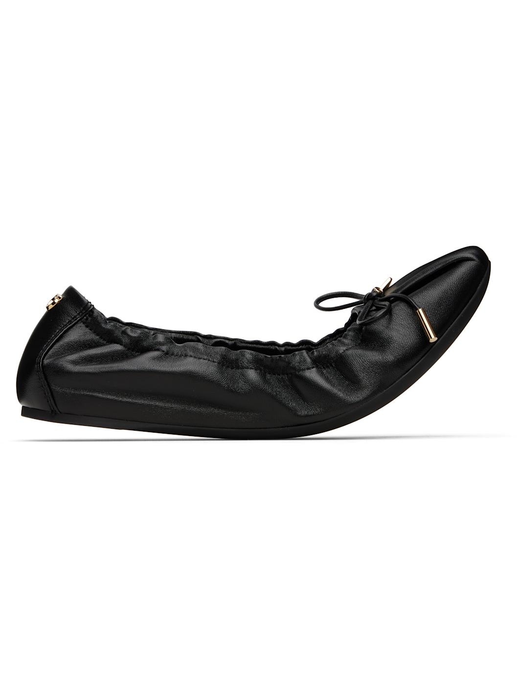 Black Elasticated Ballerina Flats - 1