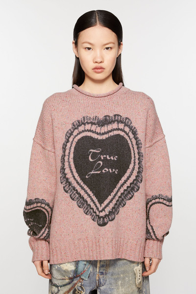 Acne Studios Printed wool blend jumper - Faded pink outlook