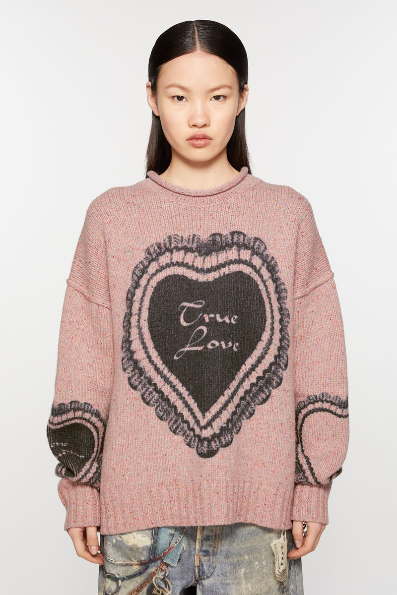 Acne Studios Printed wool blend jumper - Faded pink outlook