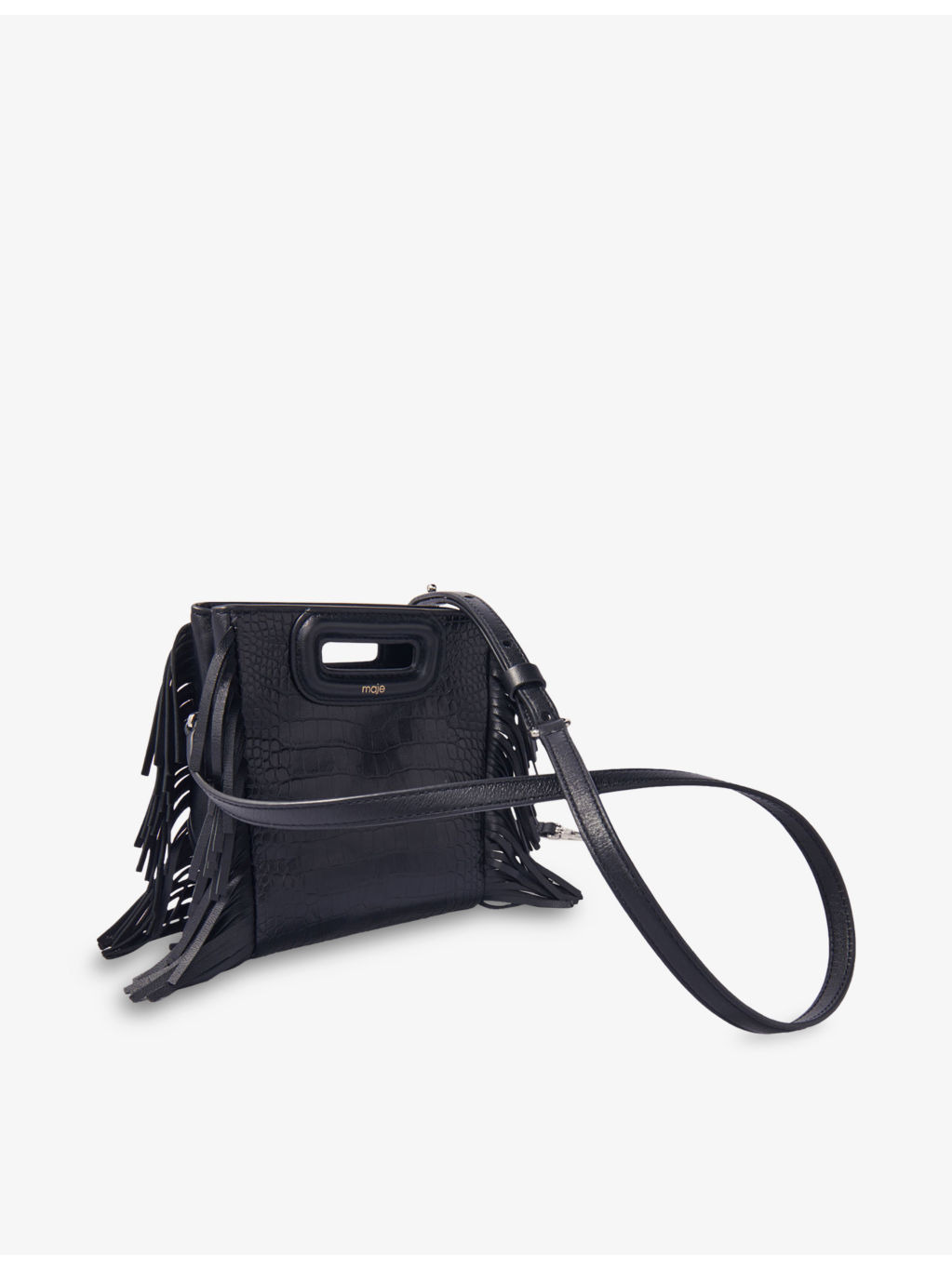 Fringed Mock-Croc Leather Cross-Body Bag - 2