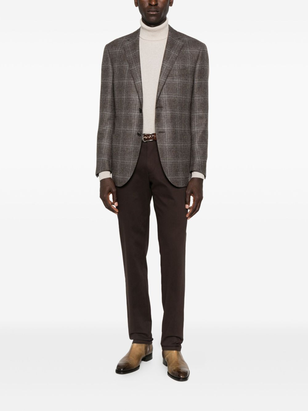 checked two-button blazer - 2