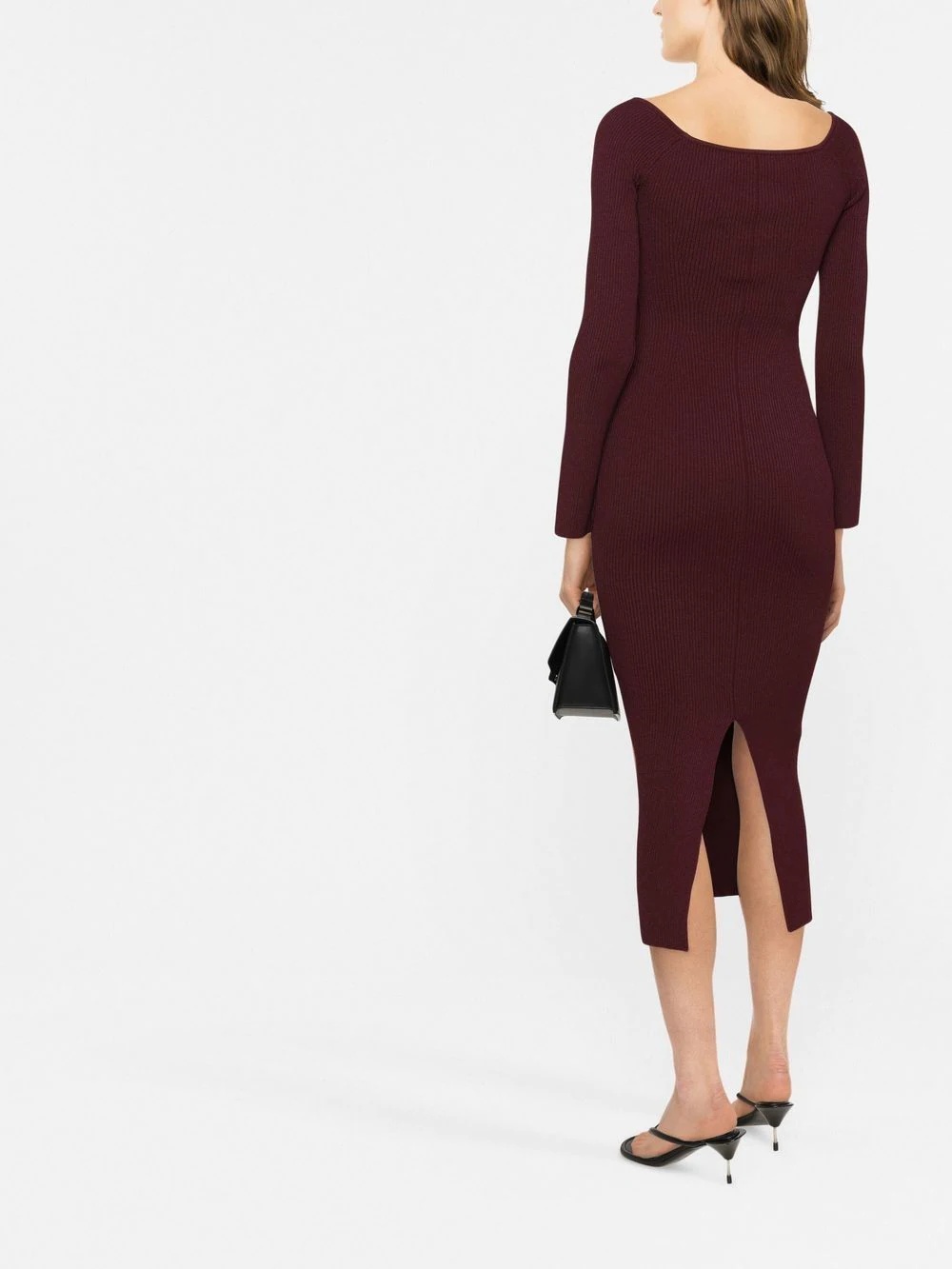 ribbed knit midi dress - 4