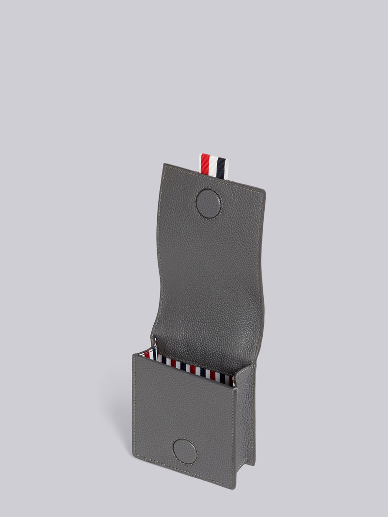 Dark Grey Pebbled Calfskin 4-Bar Applique Galaxy Z Flip Phone Holder 4