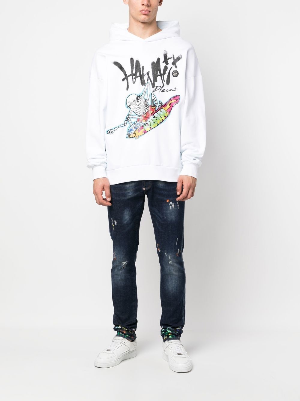 Hawaii-print cotton hoodie - 2