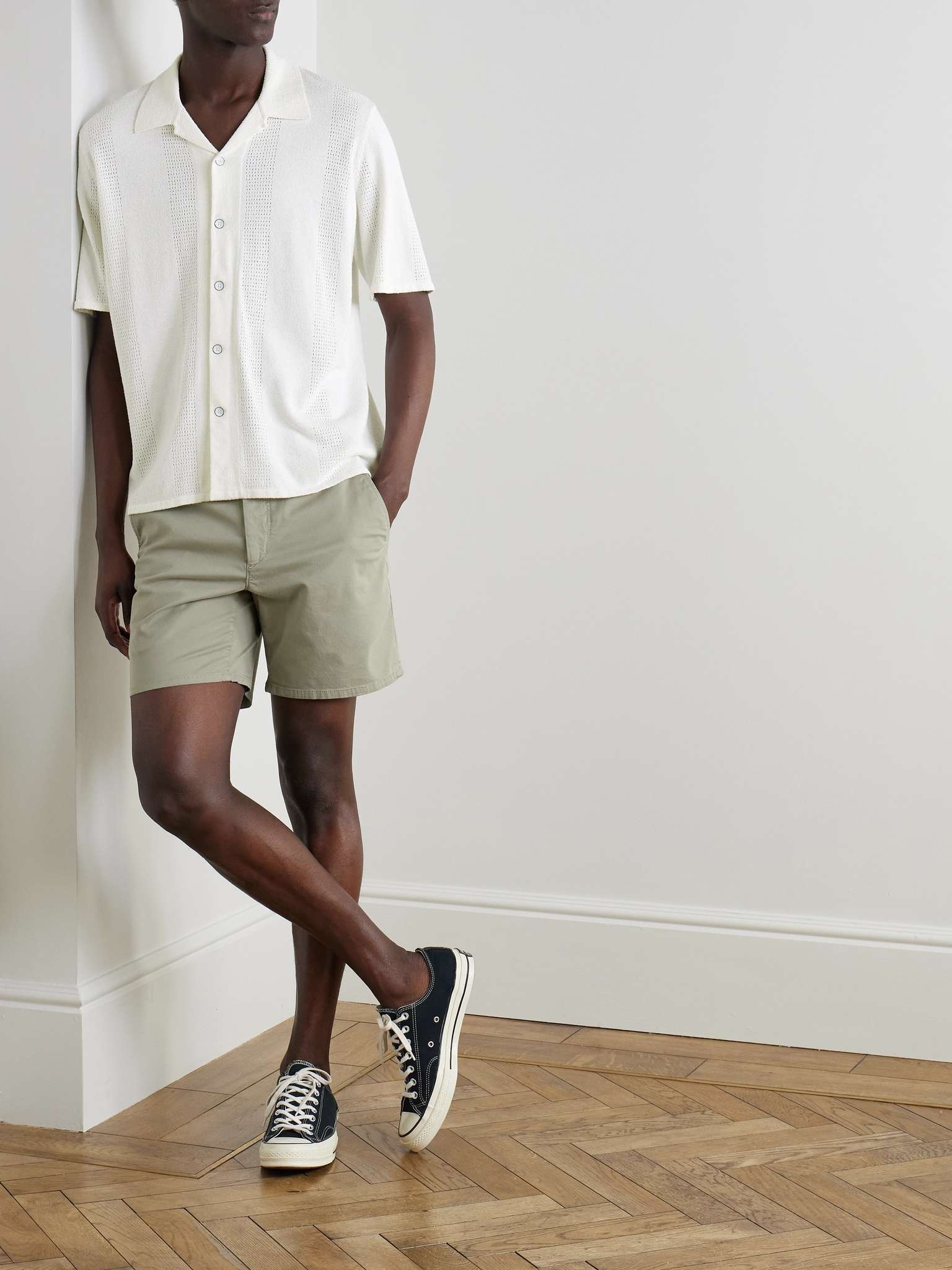 Avery Camp-Collar Honeycomb-Knit Cotton-Blend Terry Shirt - 2