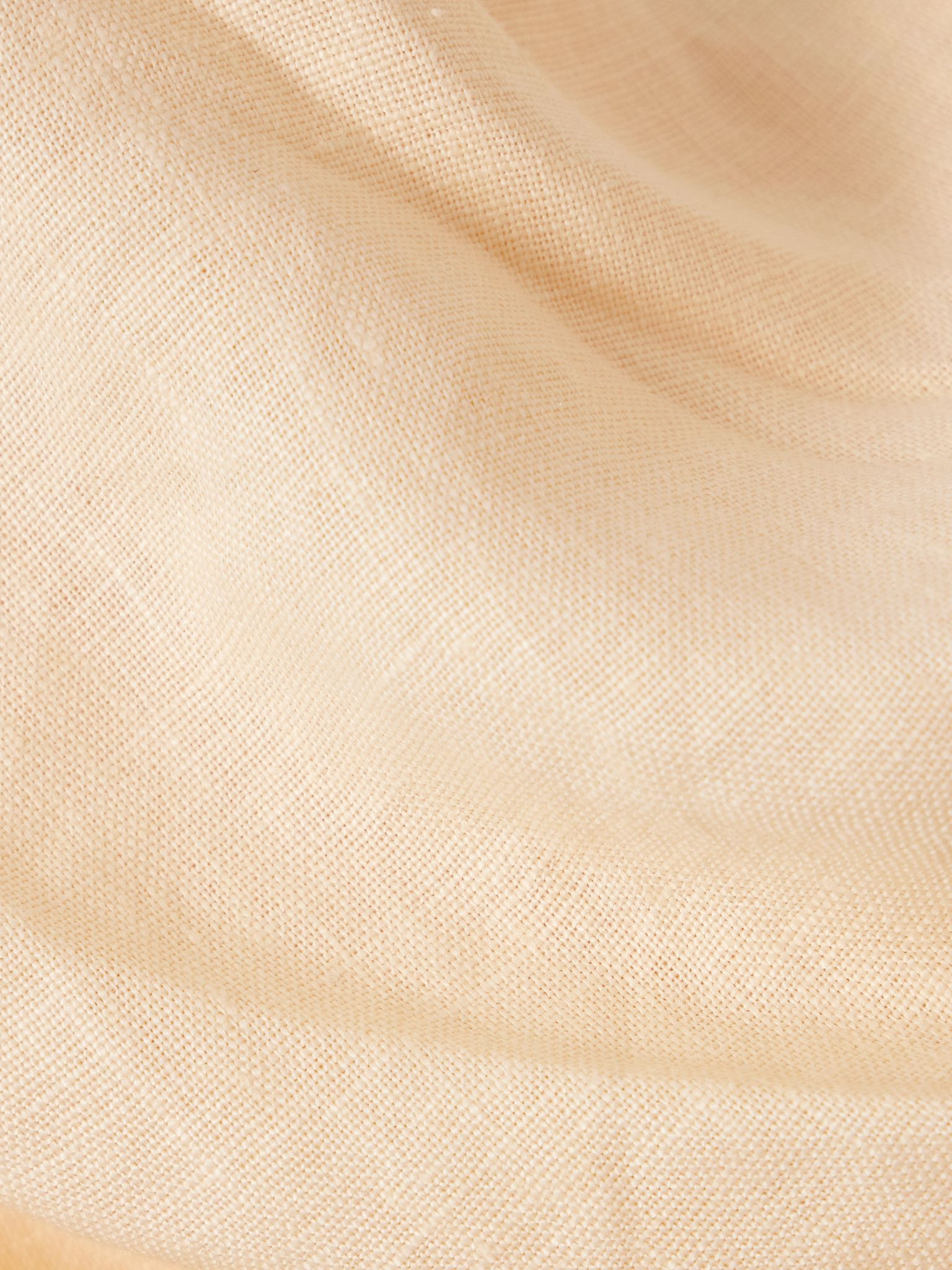 Hedy strapless gathered linen and voile maxi dress Pastel yellow - 4