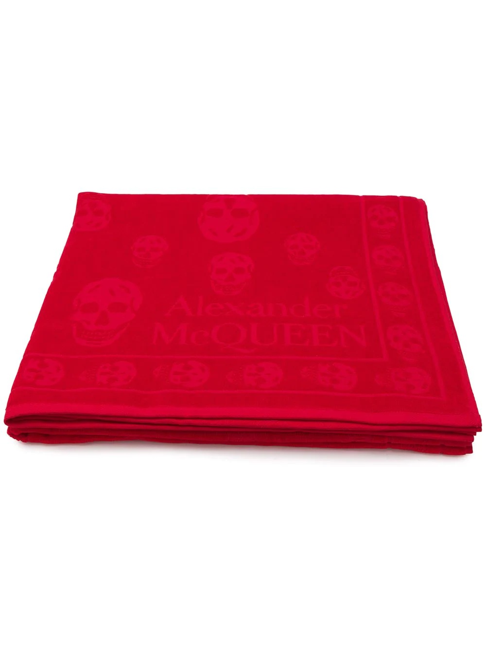 skull-embroidered beach towel - 1