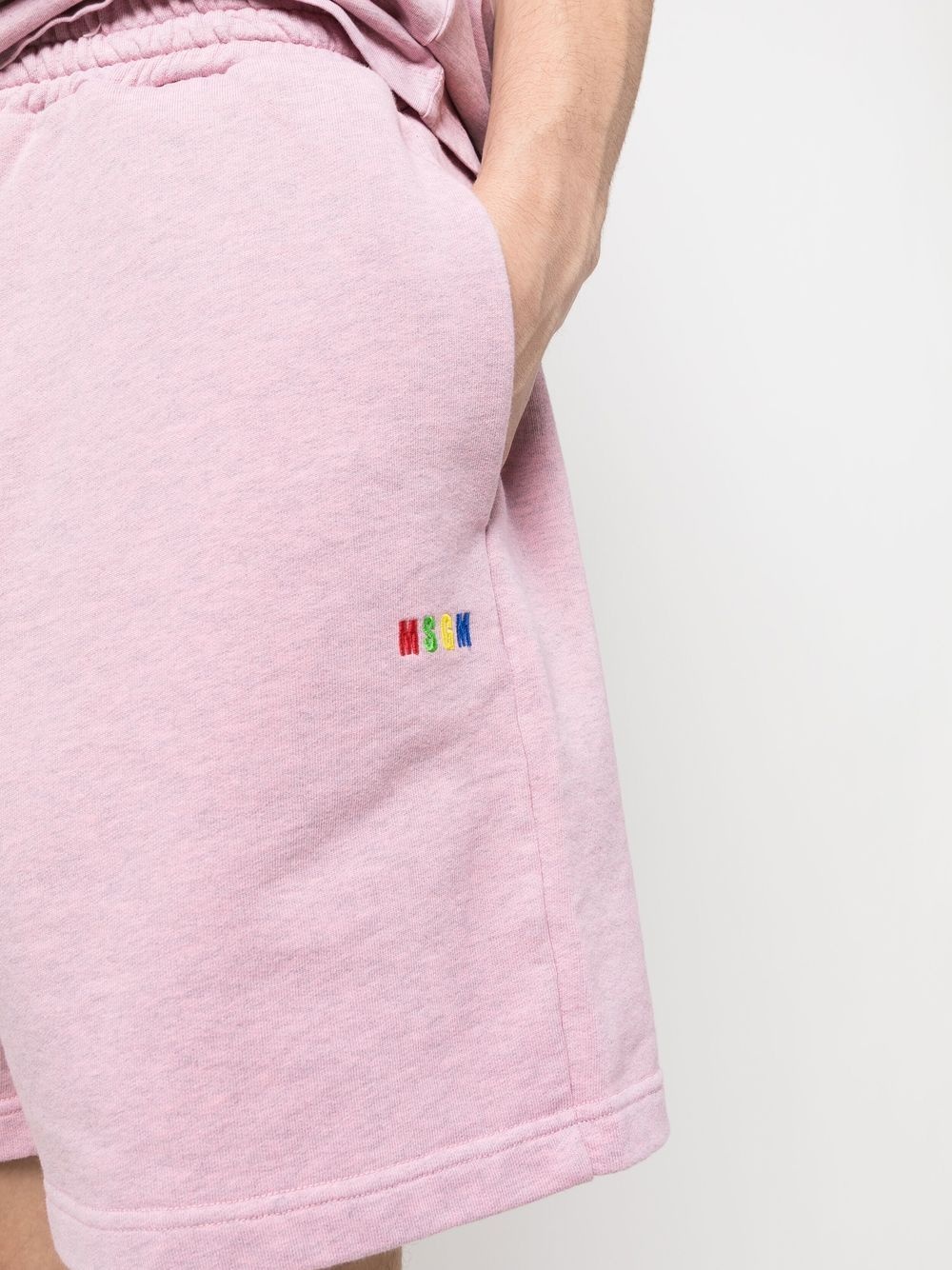 logo-embroidered cotton shorts - 5
