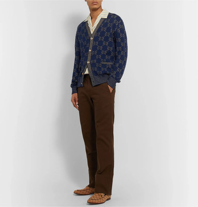 GUCCI Logo-Jacquard Cotton Cardigan outlook