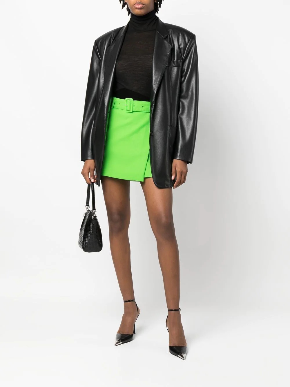 high-waisted belted miniskirt - 5