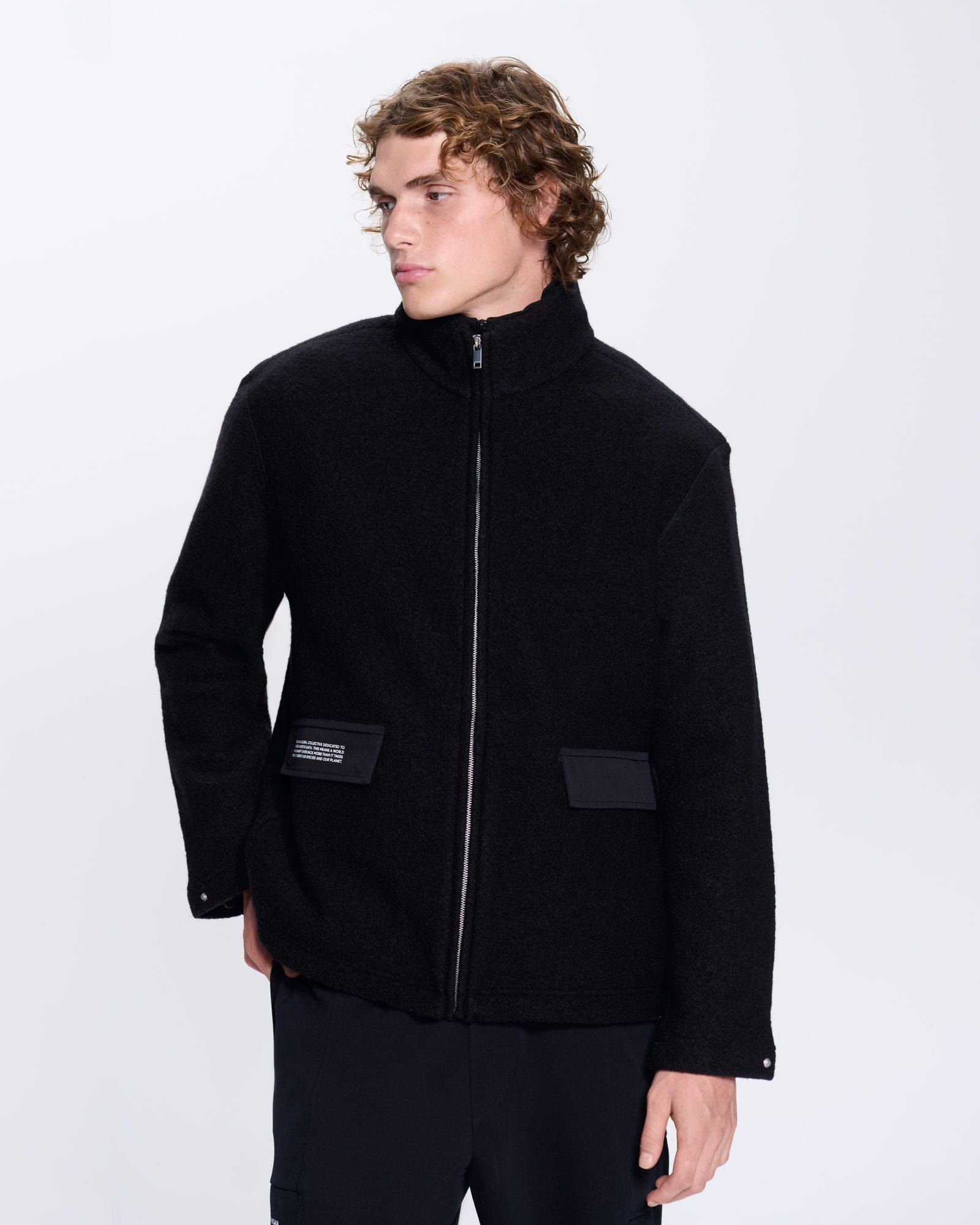 Men's DNA Utility Wool Jacket - Black - 3