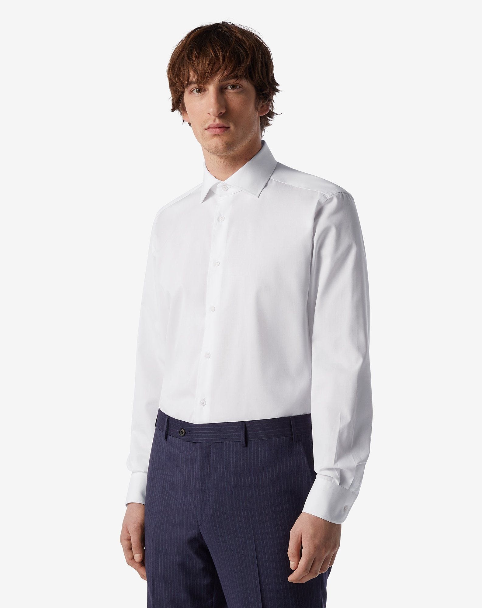 White wrinkle-free cotton twill shirt - 2