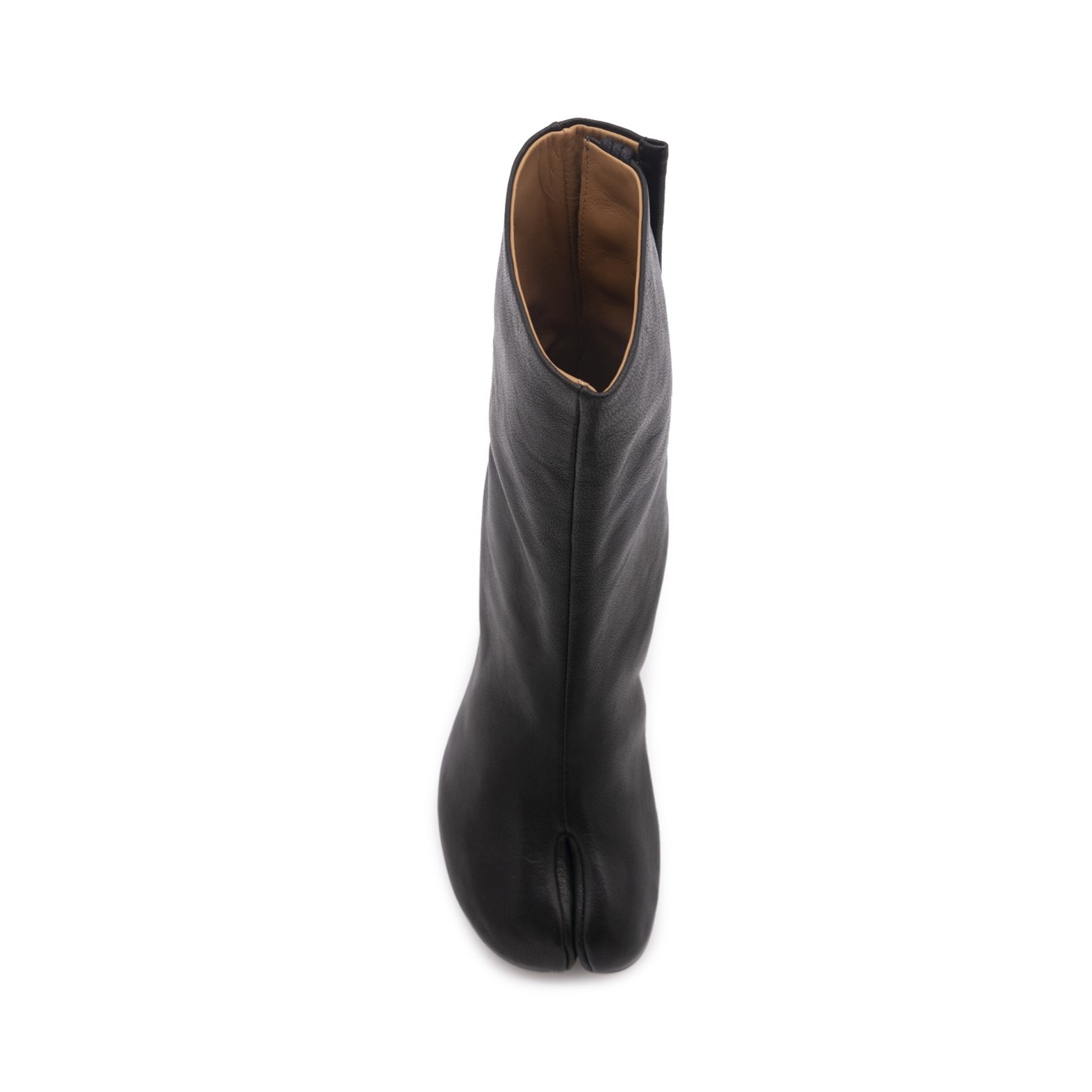black leather tabi boots - 4
