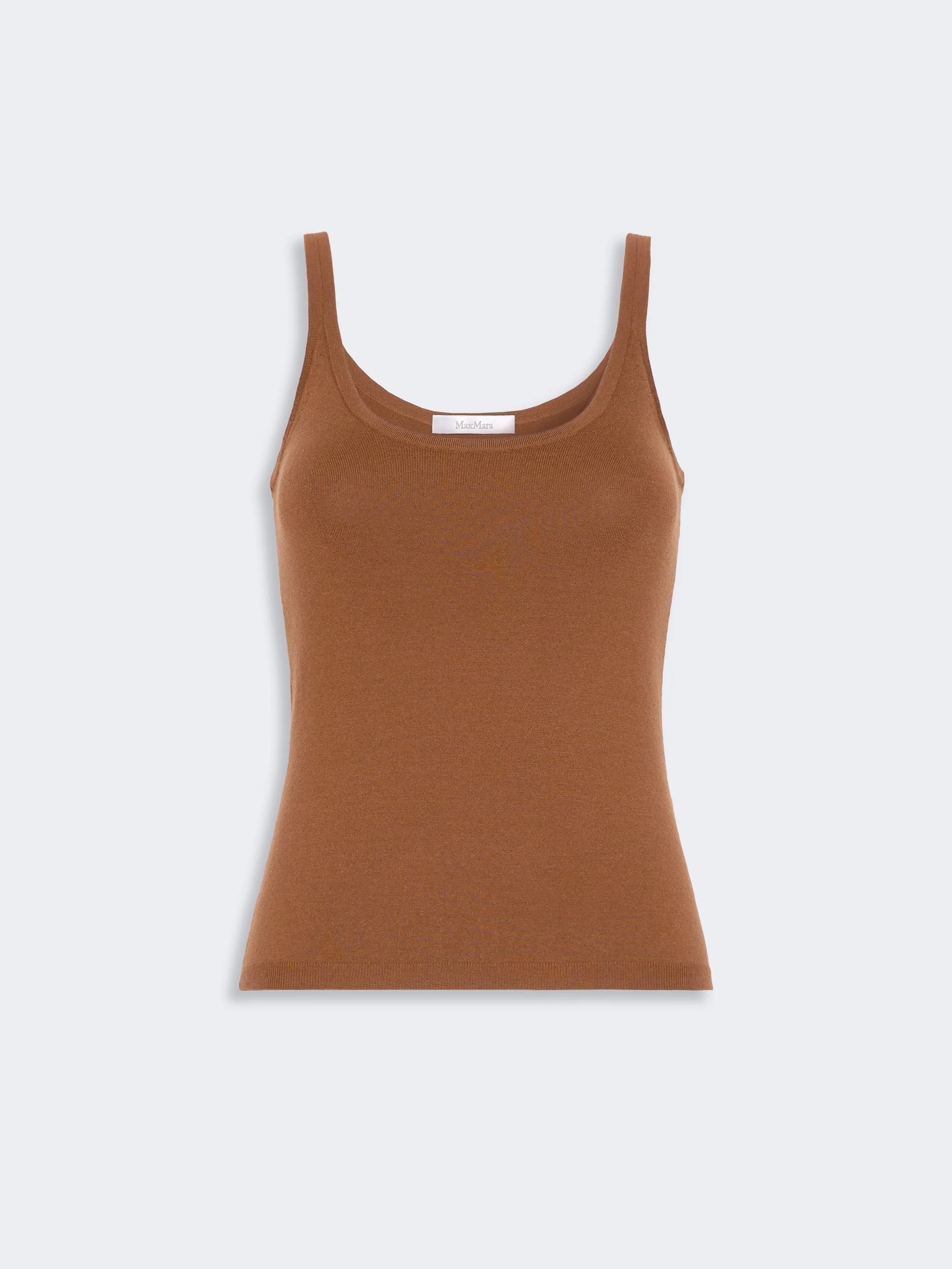 SALVO Sleeveless wool yarn sweater - TOBACCO - 1