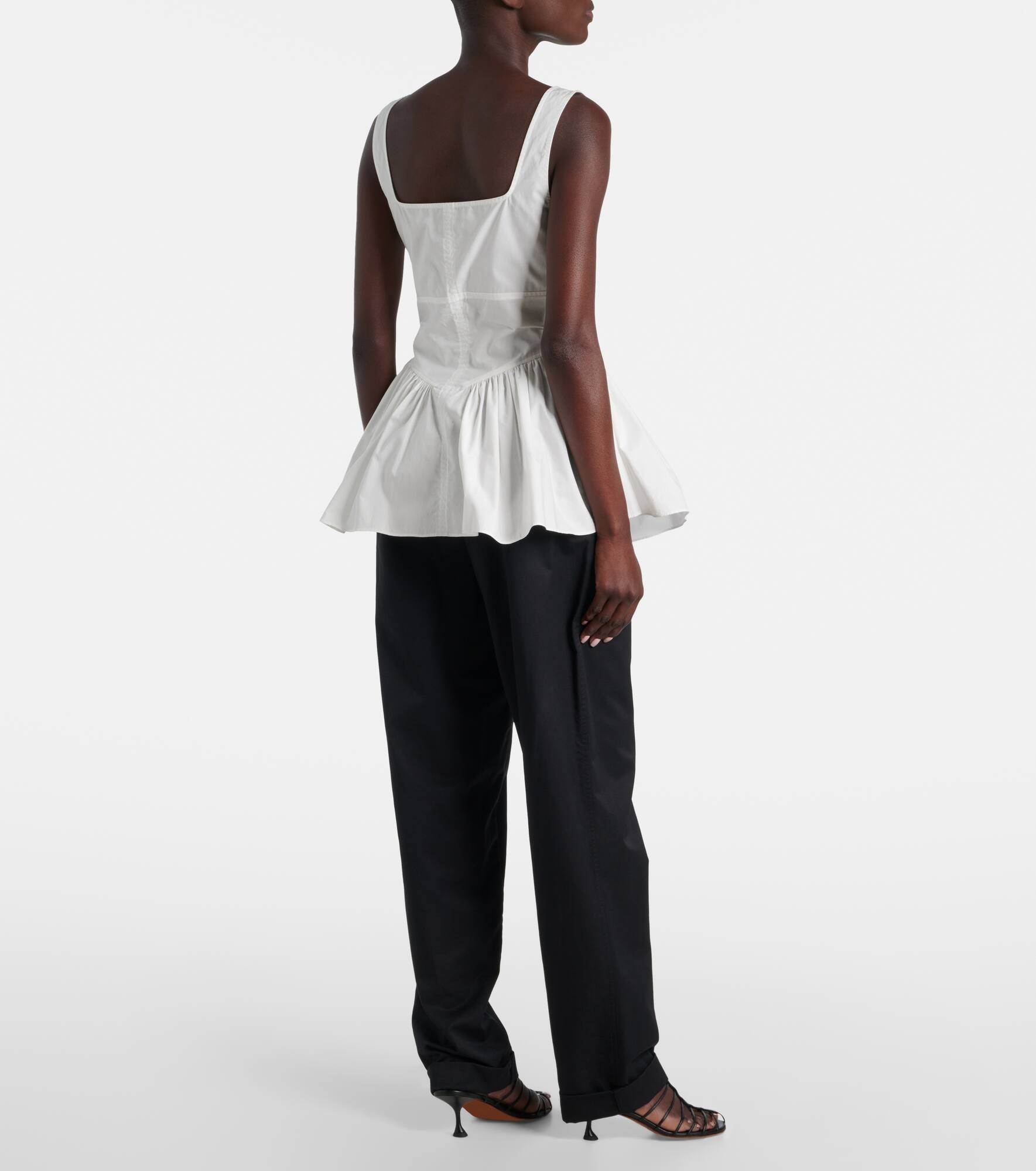 White Label Bader cotton-blend poplin top - 3