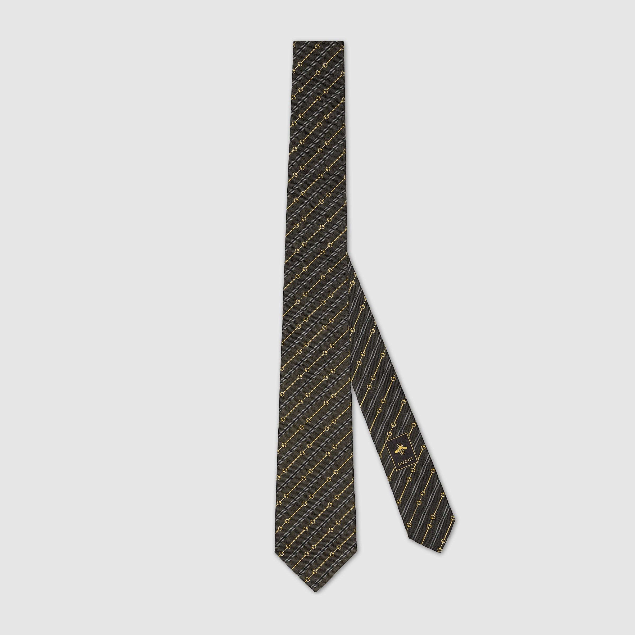 Horsebit silk jacquard tie - 1