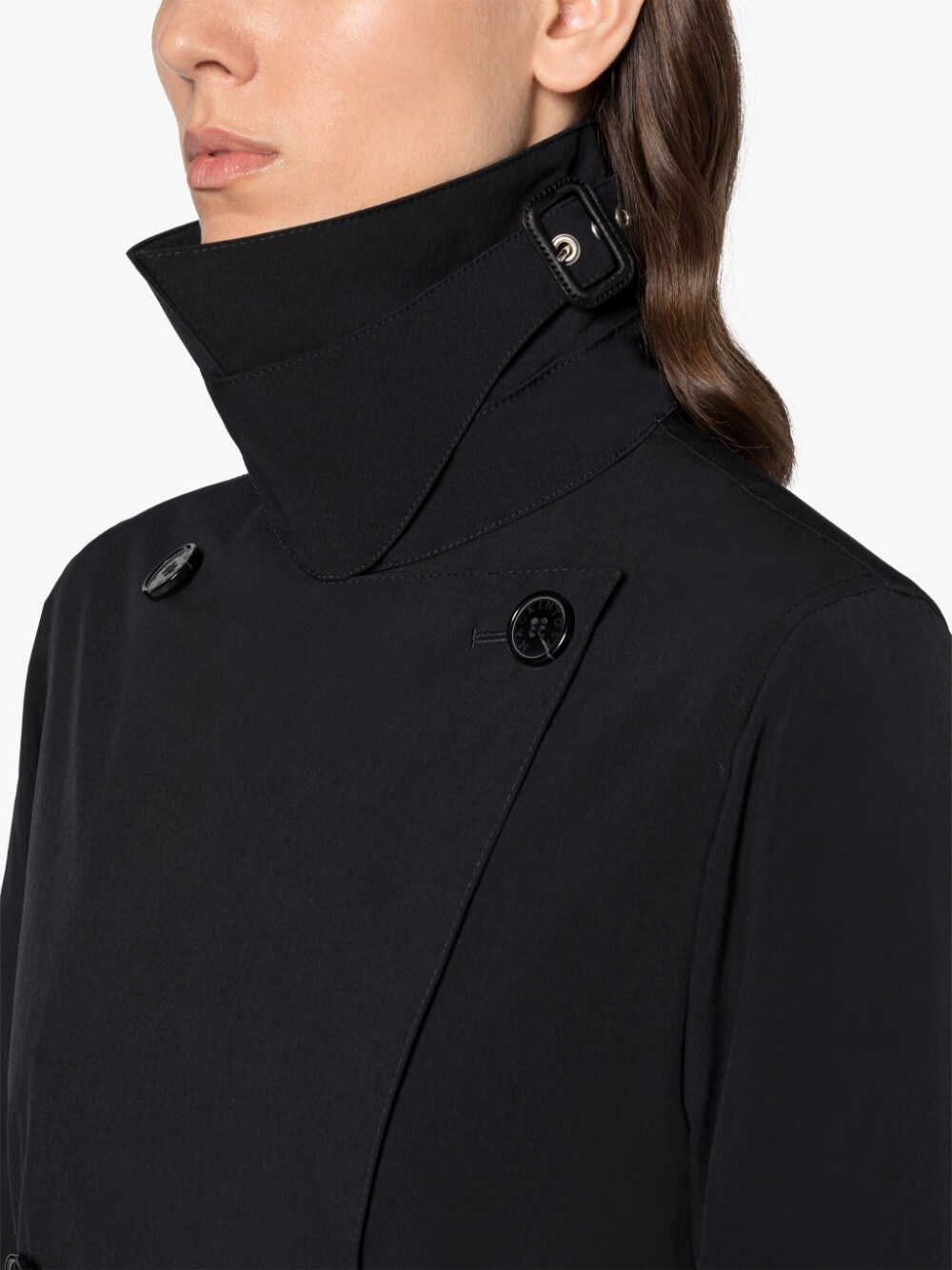 POLLY BLACK ECO DRY TRENCH COAT - 5