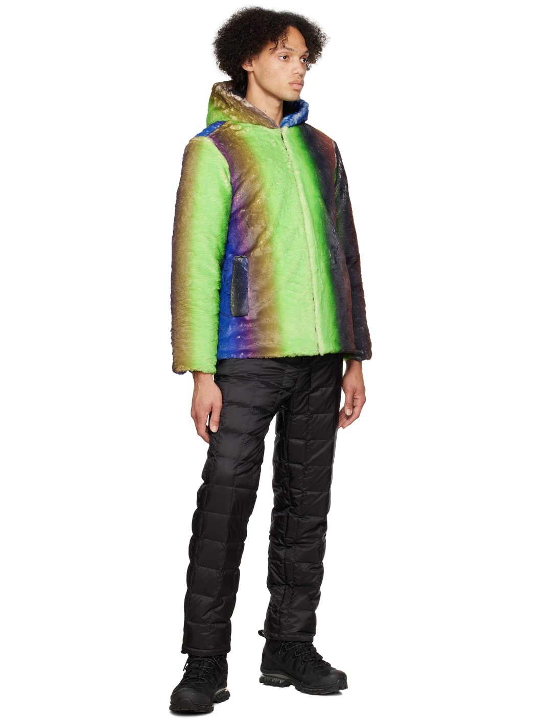 Multicolor Gradient Faux-Fur Jacket - 4