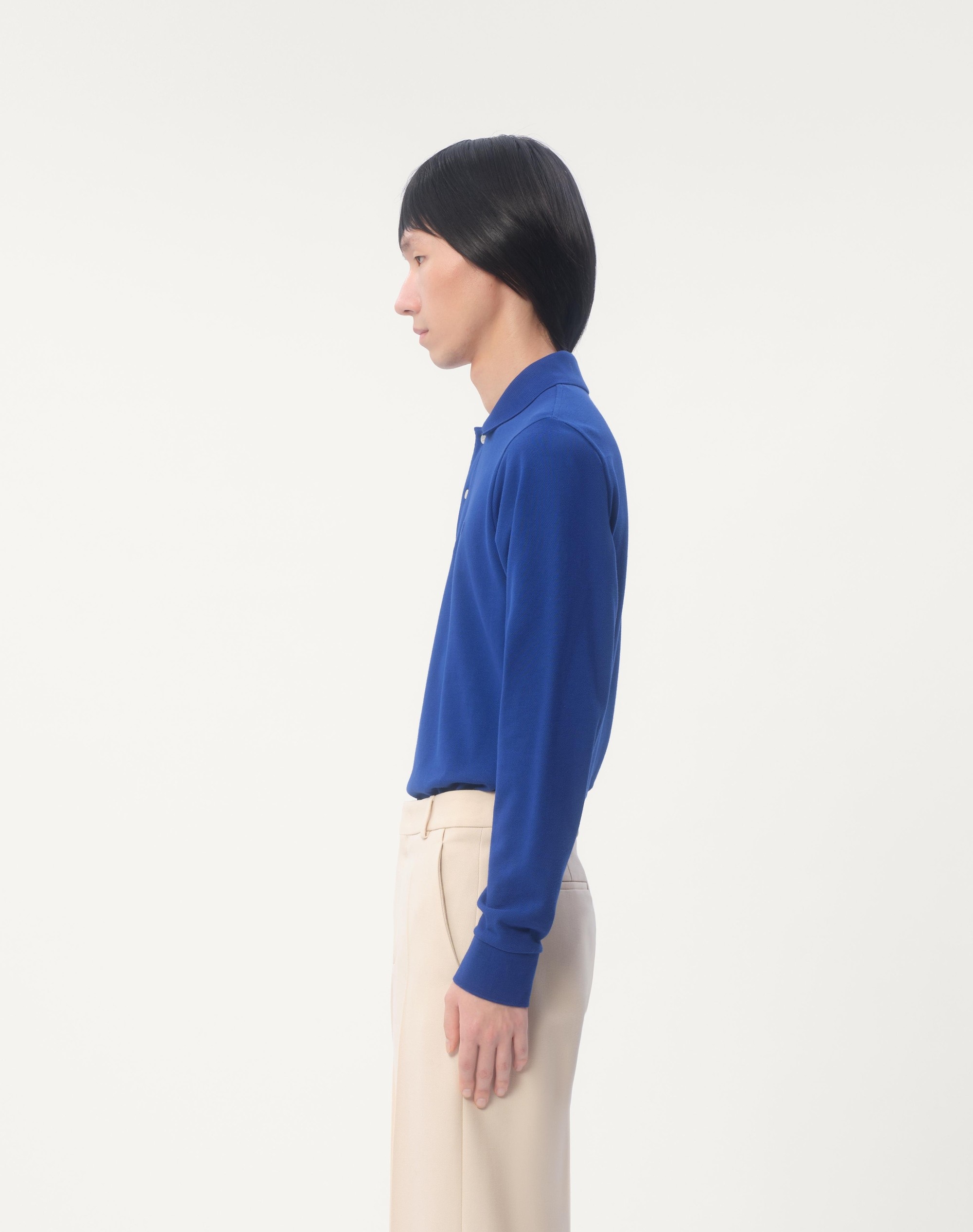 LONG-SLEEVED COTTON PIQUÉ POLO SHIRT WITH VLOGO EMBROIDERY - 6