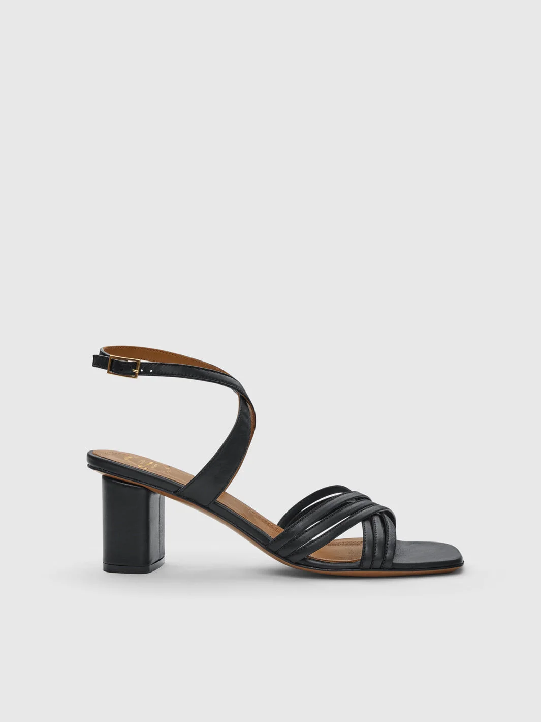 Ledro Black Nappa Heeled Sandals - 1
