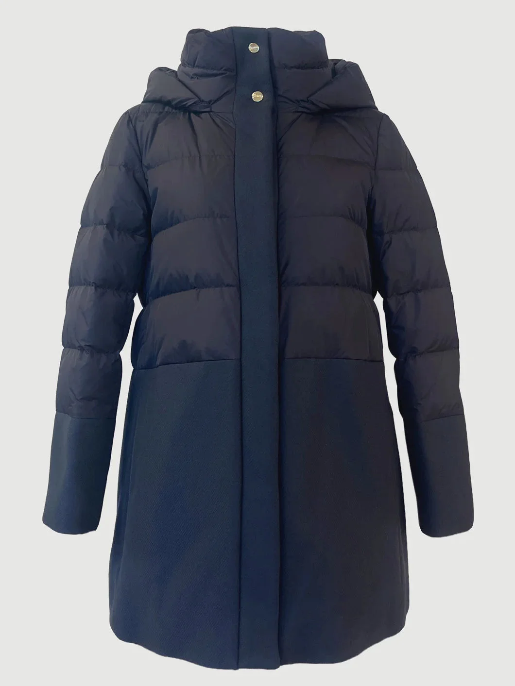MIXED MEDIA LONG PUFFER - 1