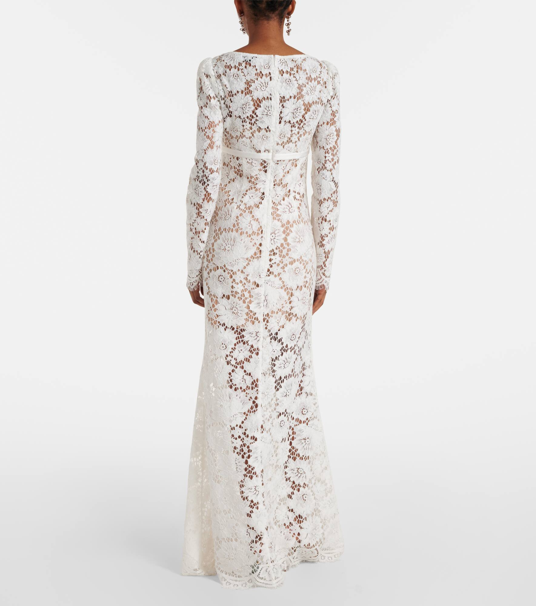 Bow-detail lace maxi dress - 3