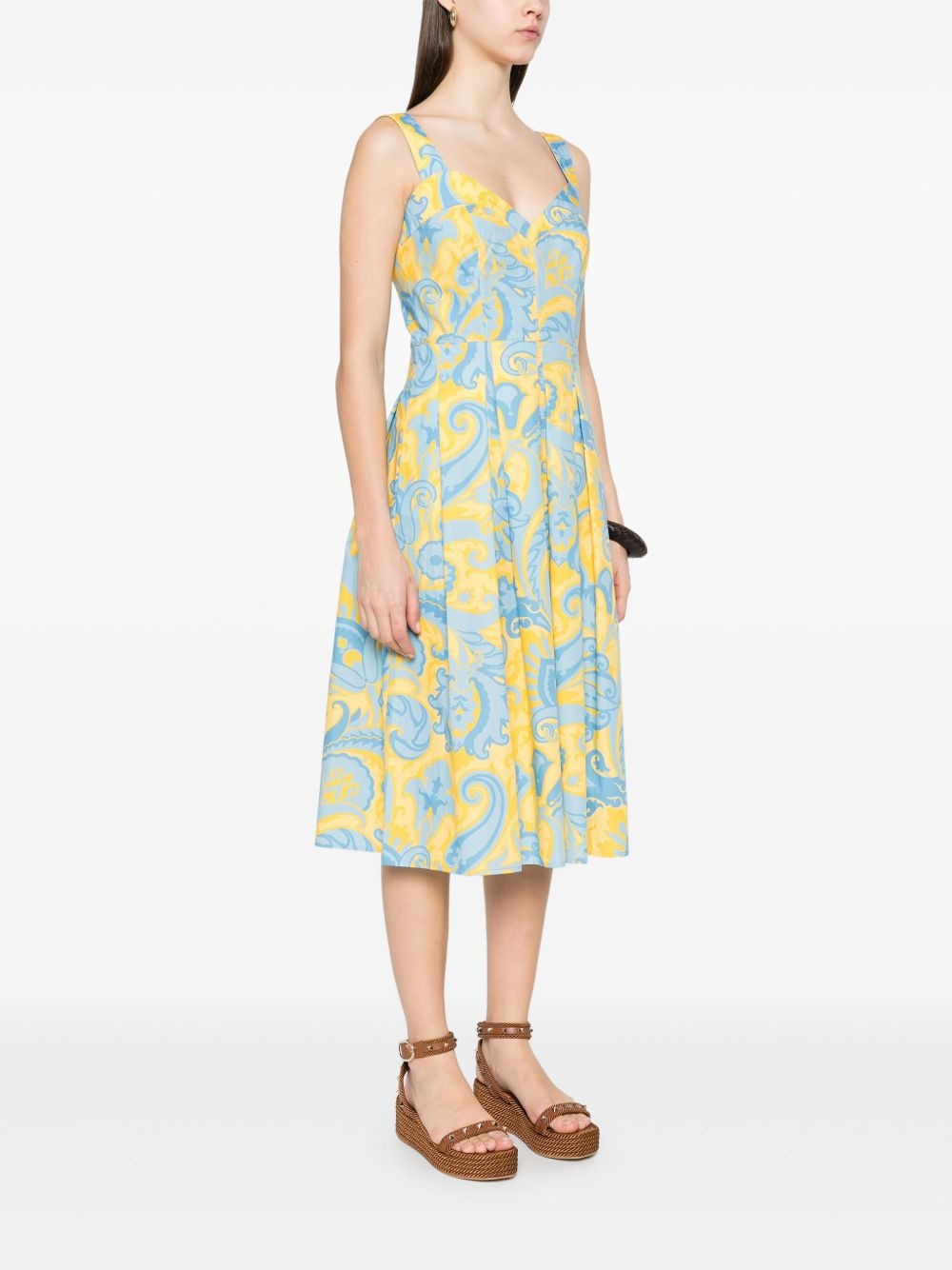 printed cotton midi dress - 3